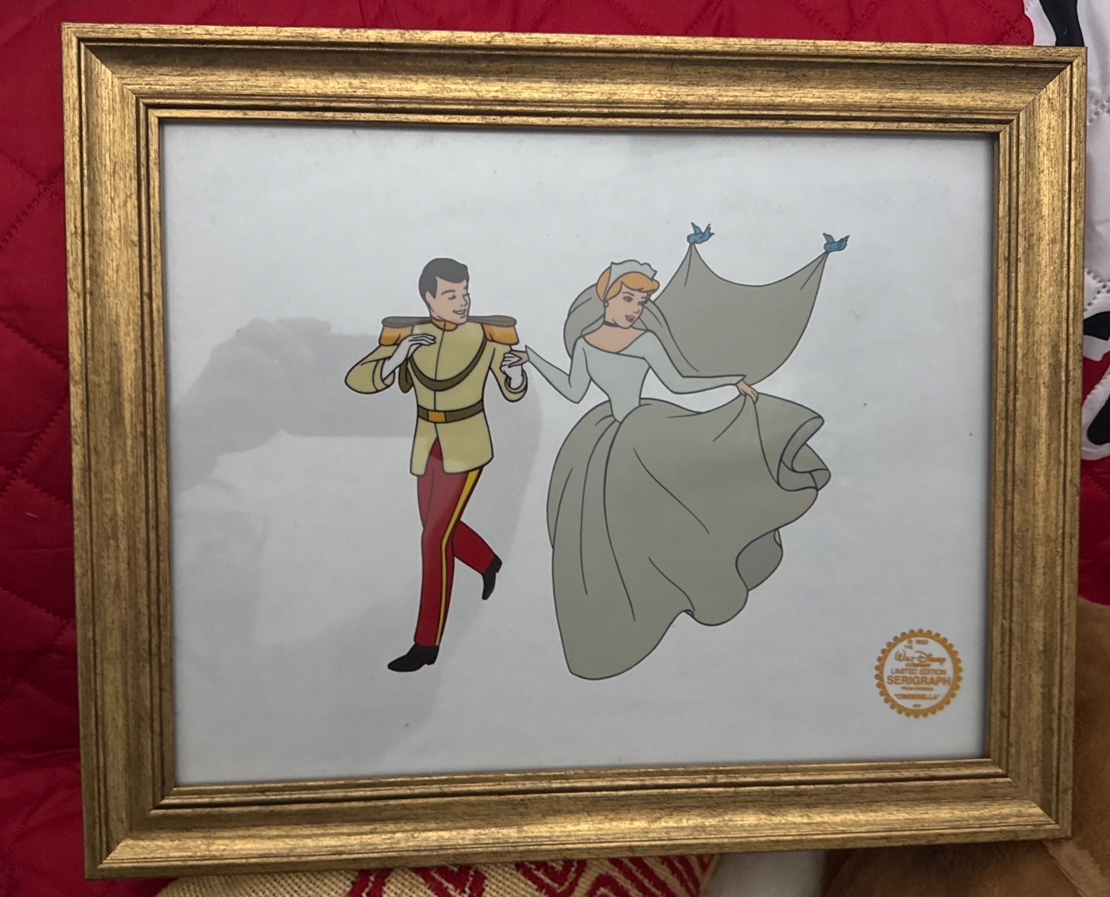 Cinderella Movie Disney Limited Edition Serigraph Cel, Cinderella Wedding Framed