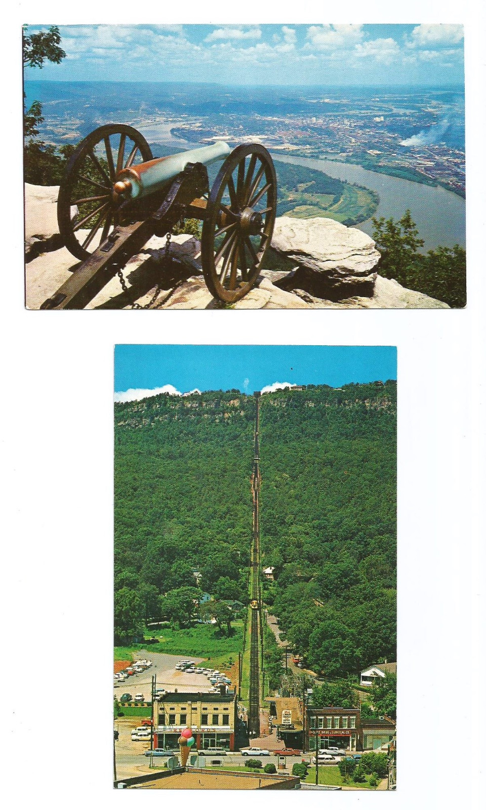 Chattanooga TN Postcards Tennessee Lookout Mountain Cannon Incline Chattanooga TN Postcards Tennessee Lookout Mountain Cannon Incline