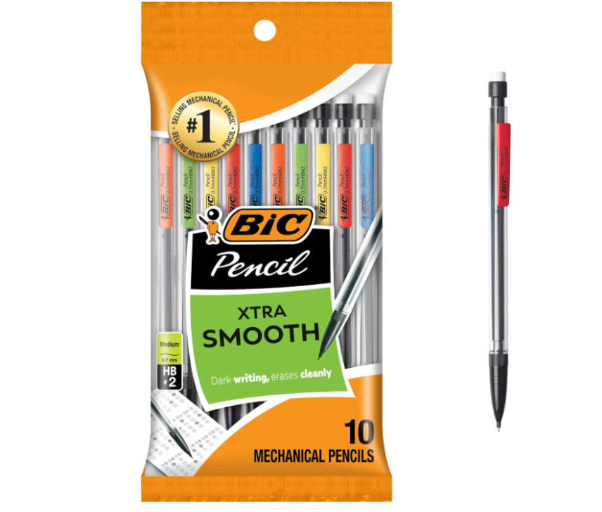 BIC Xtra-Smooth Mechanical Pencils With Erasers, Medium Point (0.7mm), 10-Count BIC Xtra-Smooth Mechanical Pencils With Erasers, Medium Point (0.7mm), 10-Count