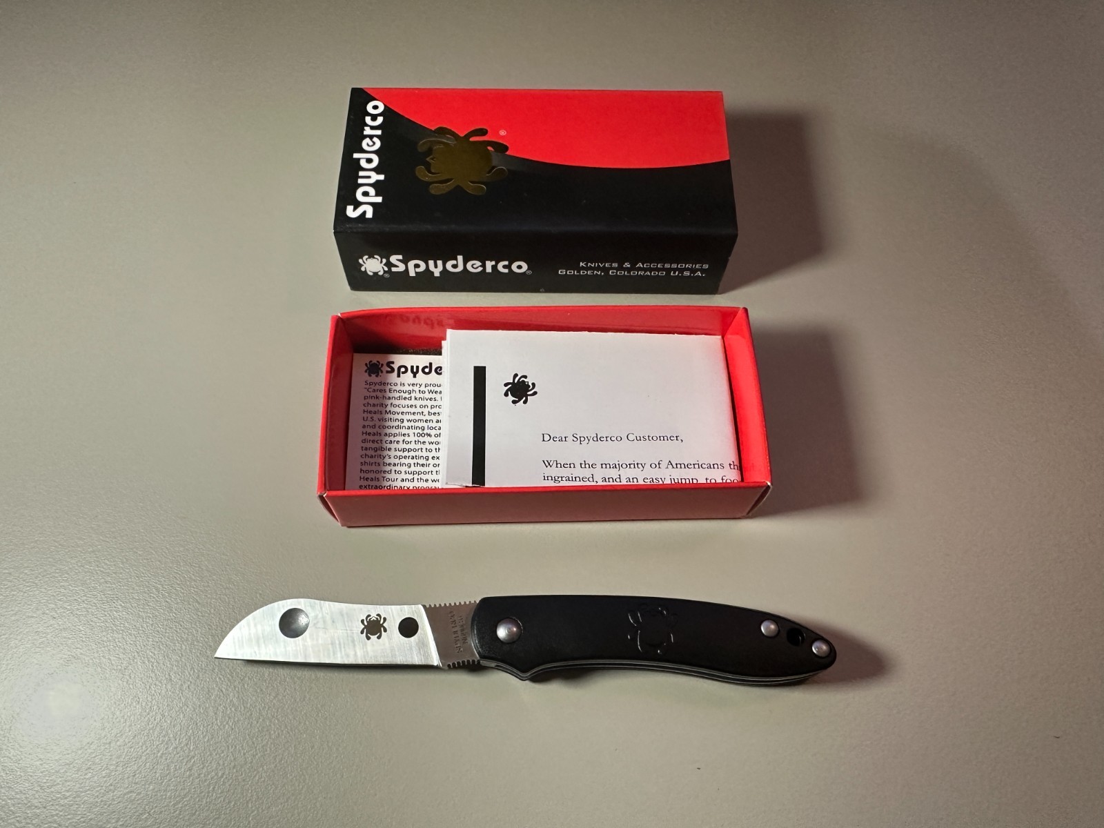 Spyderco Knives Roadie Slipjoint Black Stainless C189 PBK New - Read Description