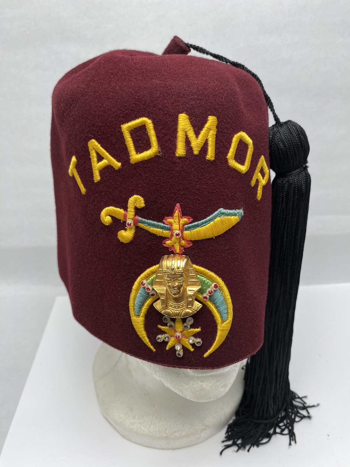 VINTAGE TADMOR (OHIO) SHRINERS FEZ HAT LOU WALT CORP NEW YORK MASONIC