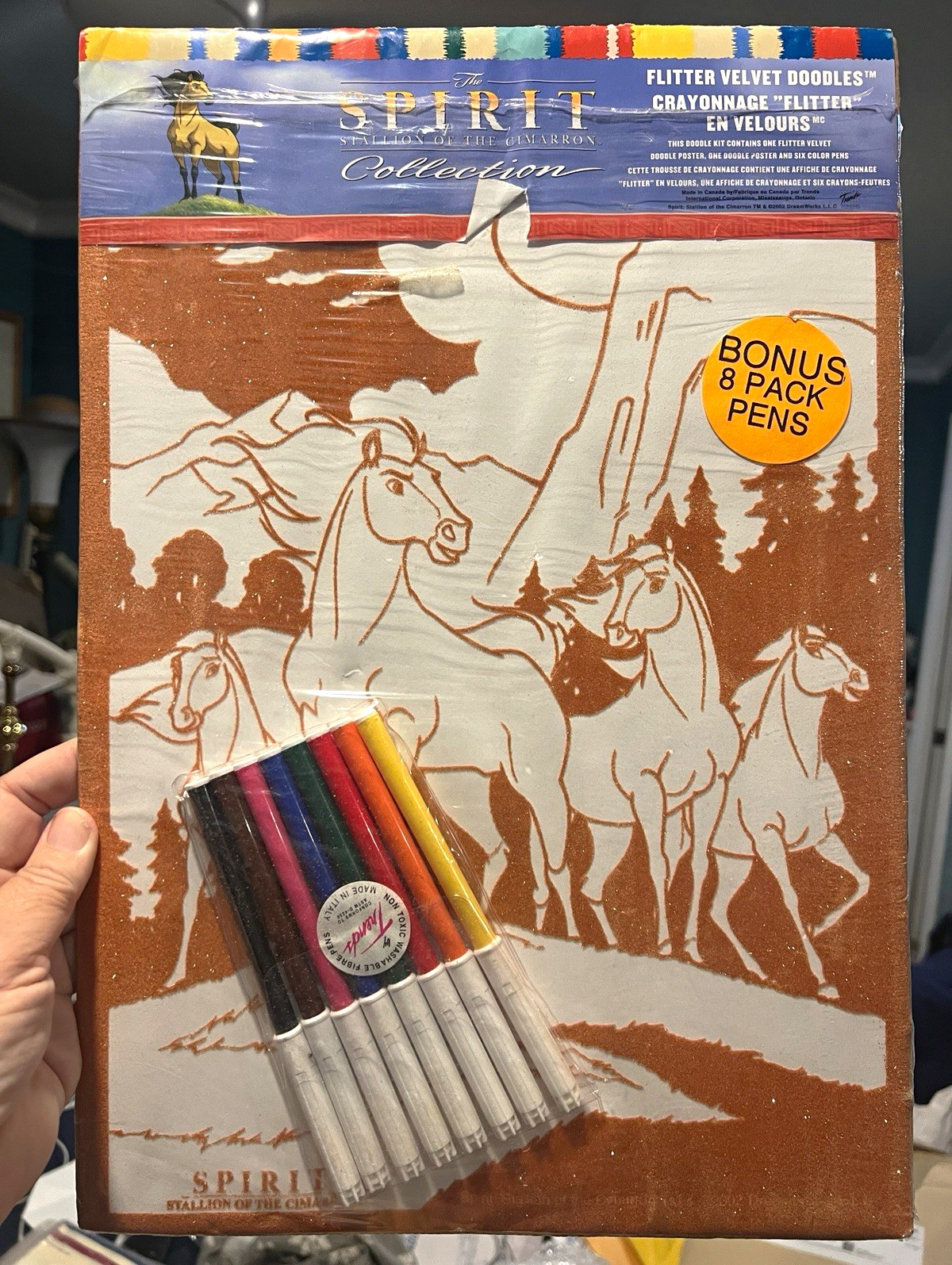 DreamWorks Spirit Stallion of the Cimarron Velvet Doodle Kit + Bonus 8 Pens