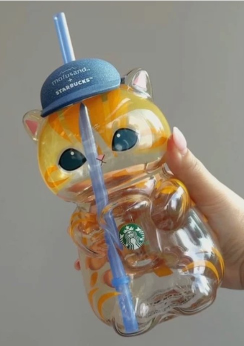 Starbucks  x Mofusand 2026 Collection Cat Shaped Glass Cup