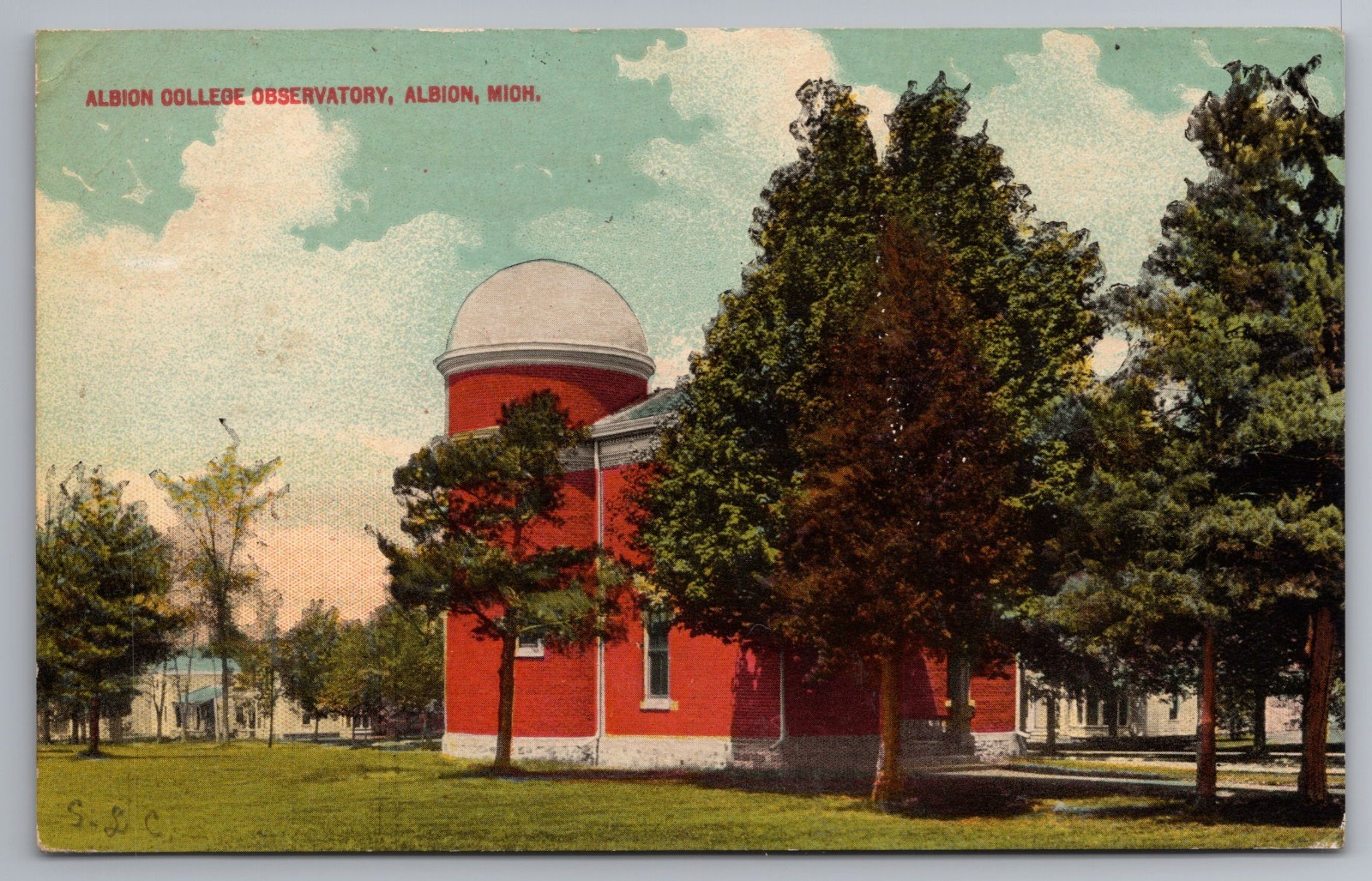 College Observatory Albion Michigan MI 1912 Db Postcard