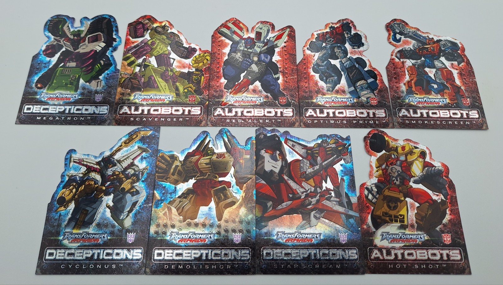 Transformers Armada Die Cut Chase Card Set 9 Cards Fleer 2003