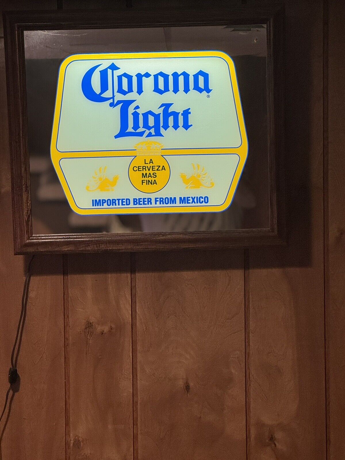 Vintage Corona Light Glass Lighted Sign