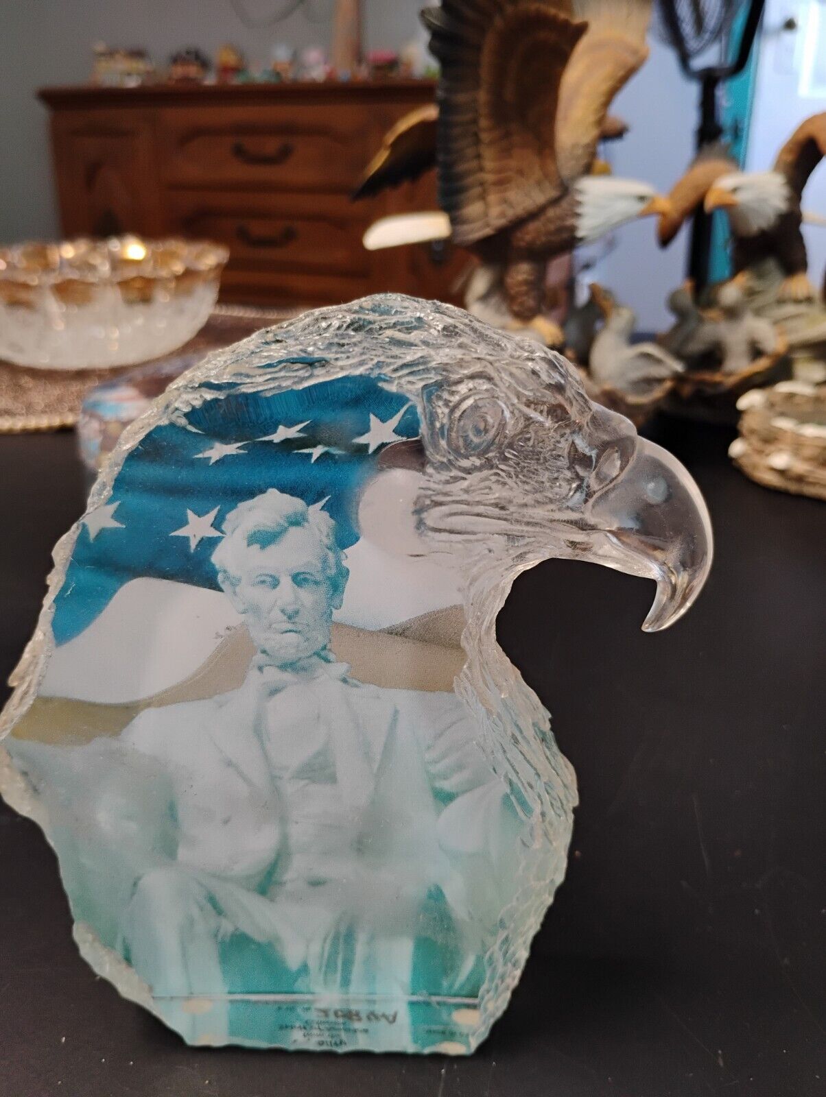 Glass Abraham Lincoln Eagle