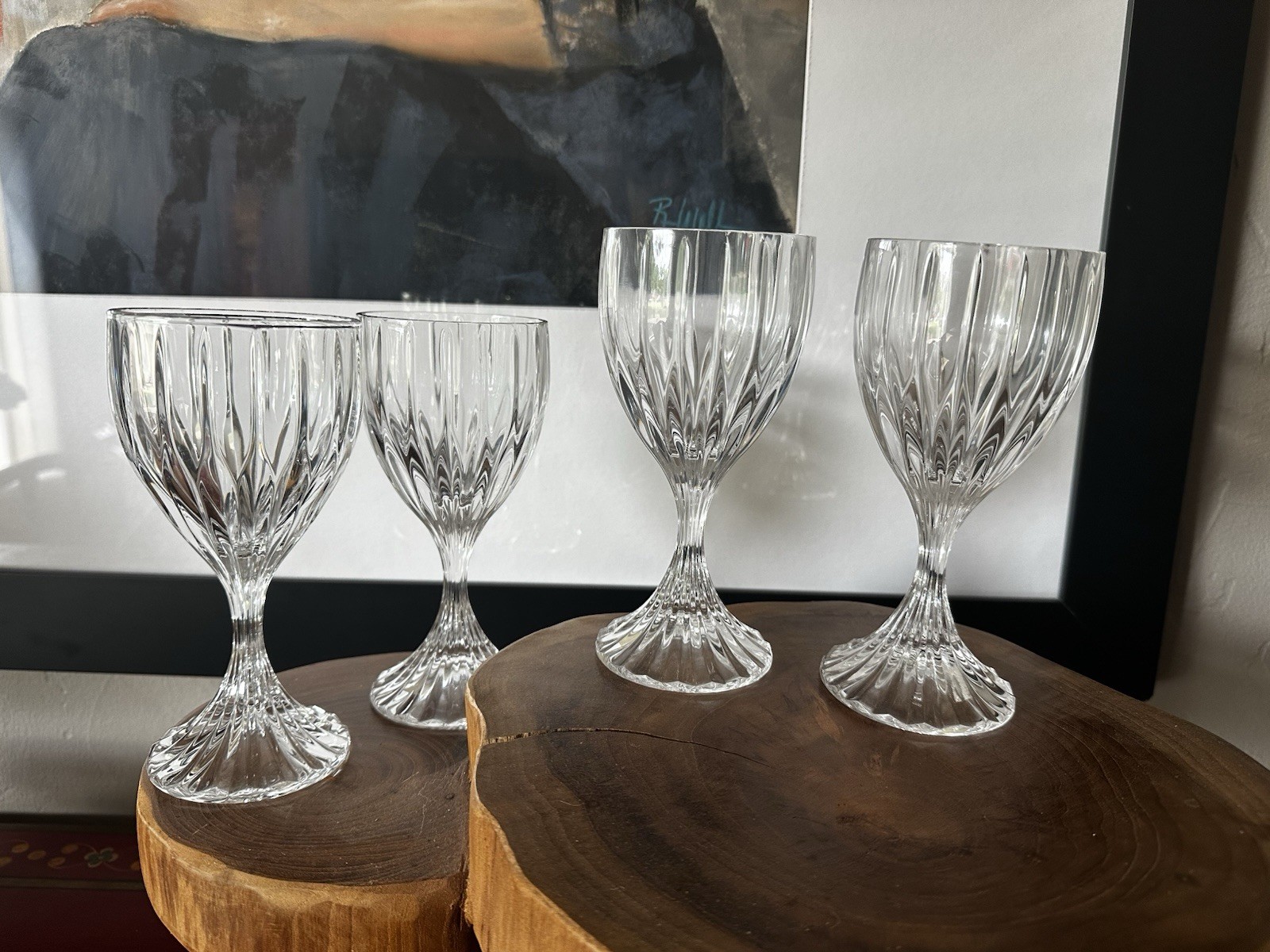 VINTAGE NEVER USED Mikasa Park Lane Crystal Wine Glasses (4) NIB Retired