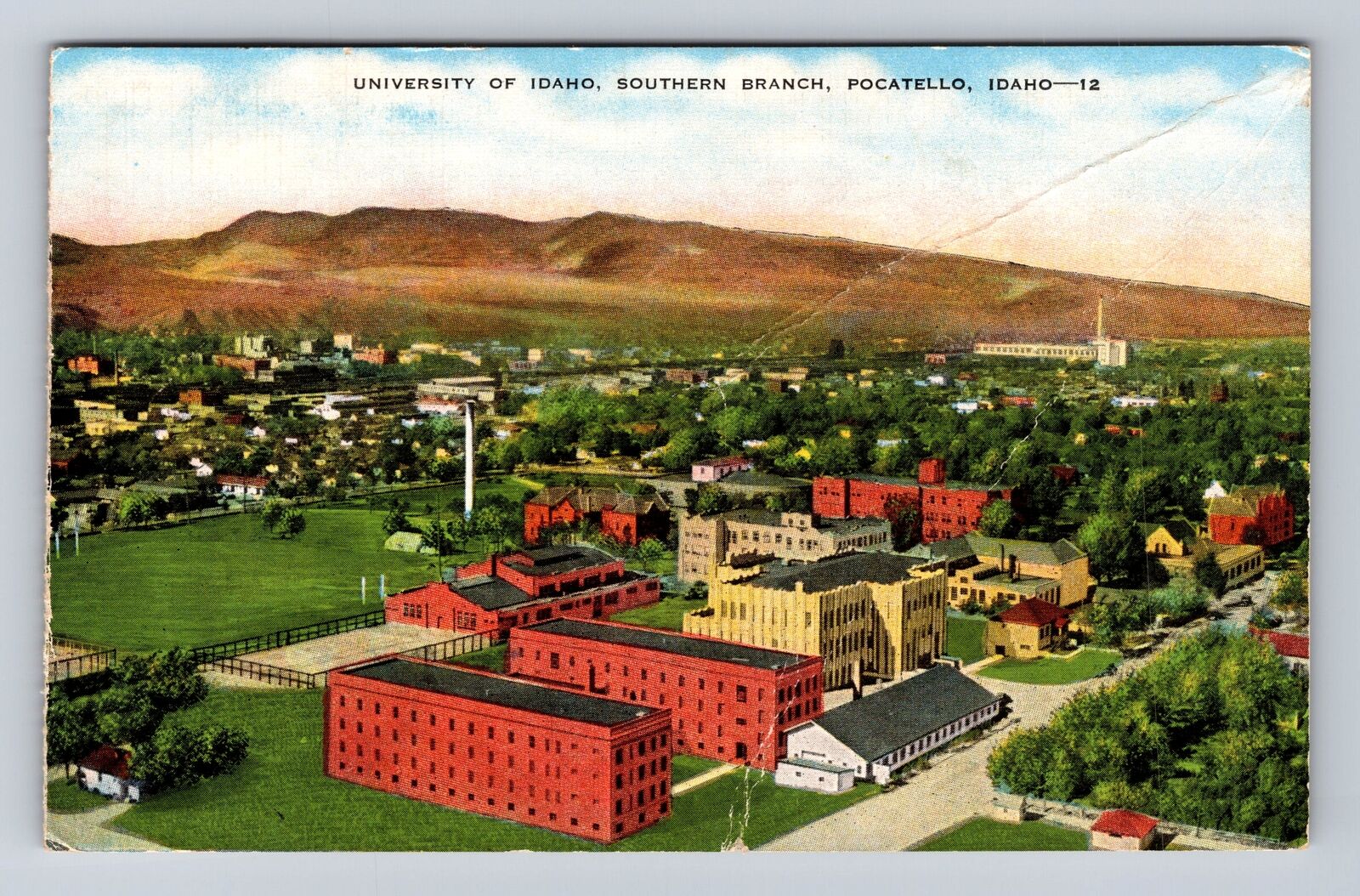 Pocatello ID-Idaho, Aerial University Of Idaho, Antique, Vintage c1958 Postcard