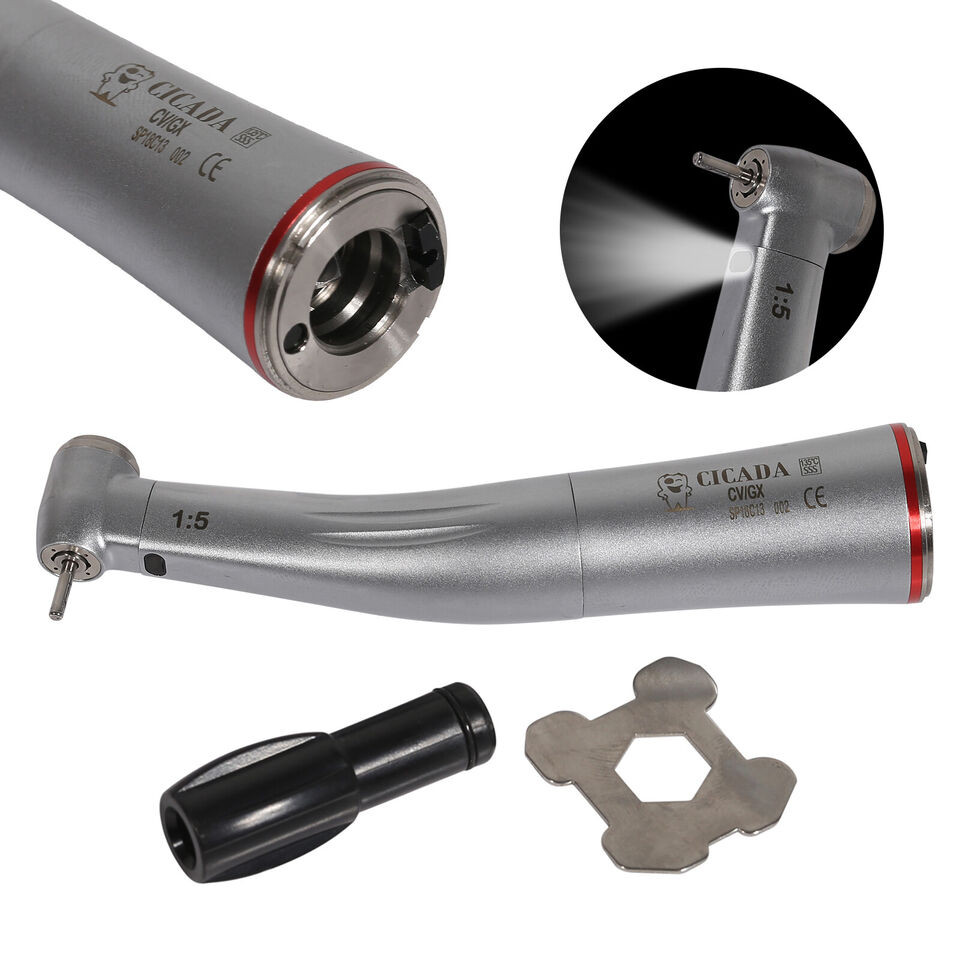 CICADA Dental 1:5 Fiber Optic Electric Motor Handpiece High Speed Contra Angle