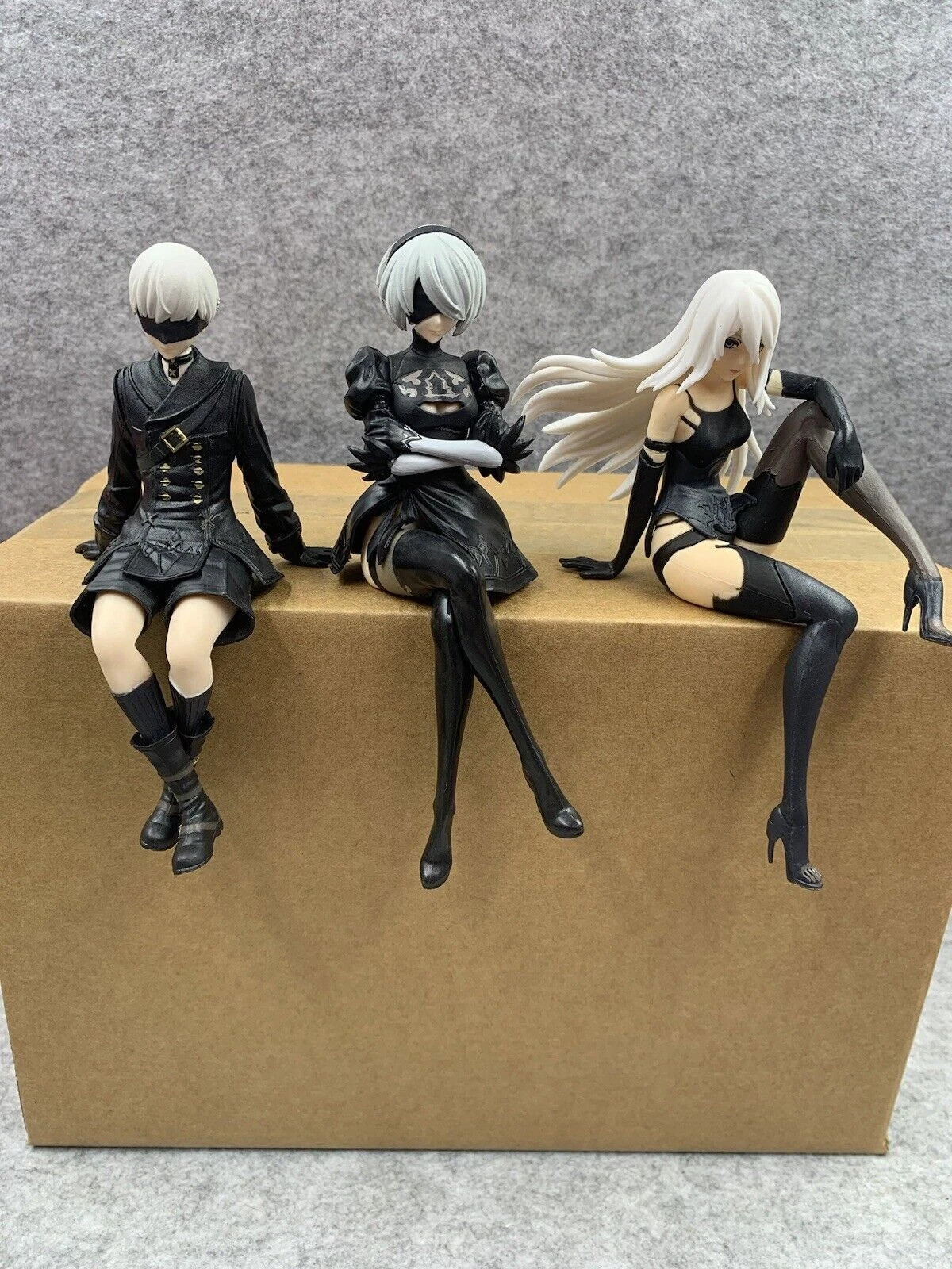 Anime NieR:Automata 2B 9S A2 Noodle Stopper PVC Figure Model 14cm Set Toy NO Box