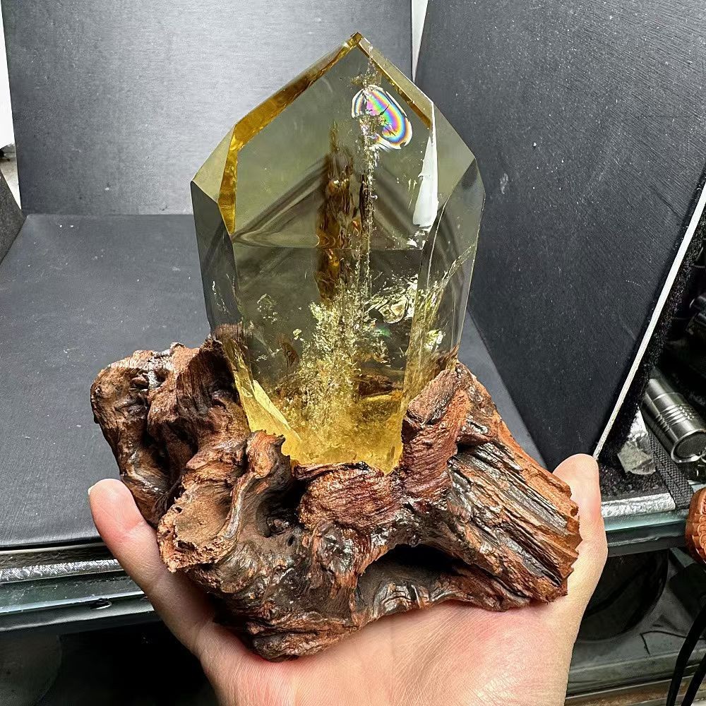 940g Natural Citrine Quartz Obelisk Large Crystals Tower Chakras Point healing