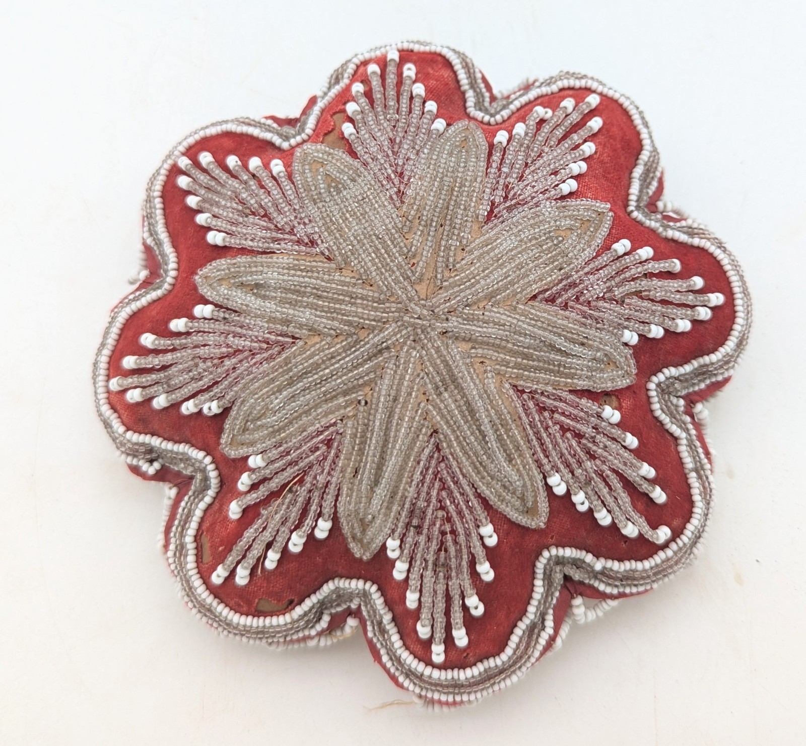 Antique Iroquois Haudenosaunee Beaded Pincushion Whimsy c.1900 5.5\