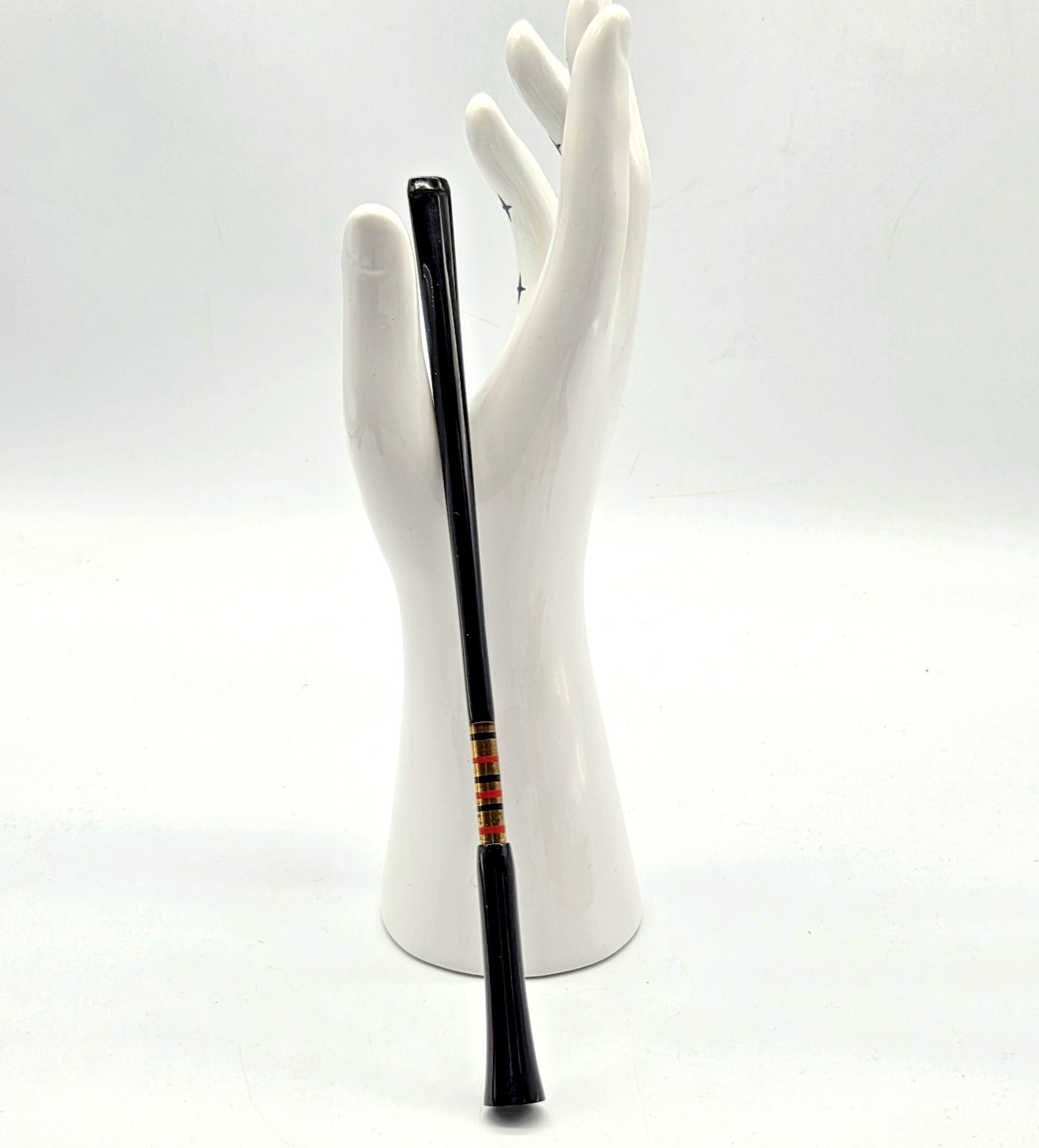 VTG Art Deco Artguild Austria Black Red Gold Spring Loaded Cigarette Holder 8\