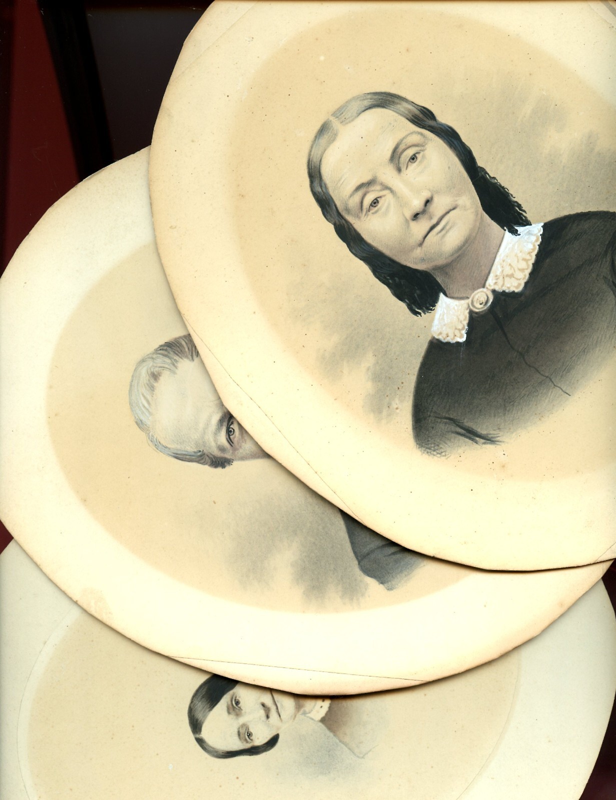 3 Antique Oval Studio Photos, Pattie, Peasley, Allen? Family - 9 1/2\ 3 Antique Oval Studio Photos, Pattie, Peasley, Allen? Family - 9 1/2\