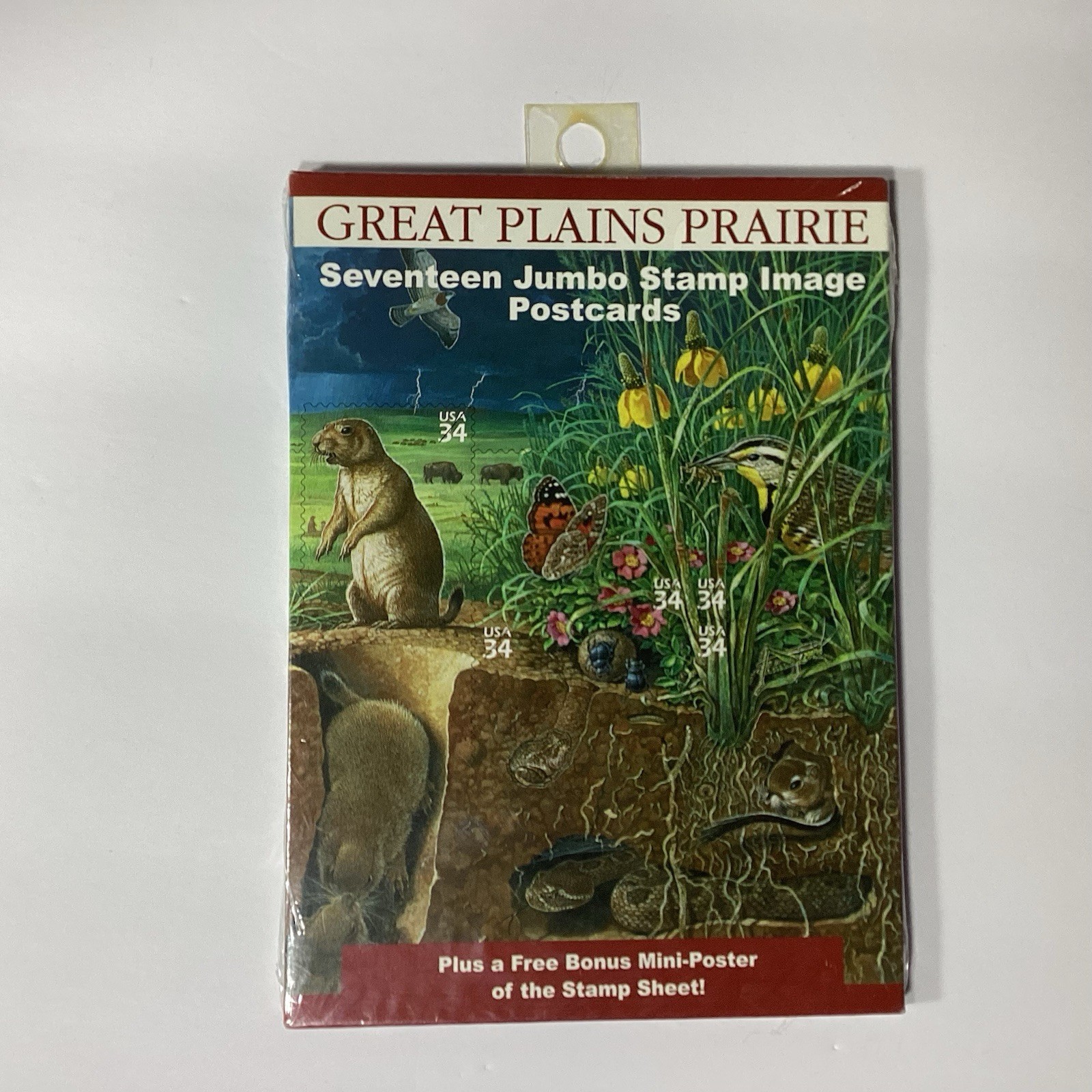 2001 Great Plains Prairie Seventeen Jumbo Stamp Image Postcards 17 Cards Set 34c