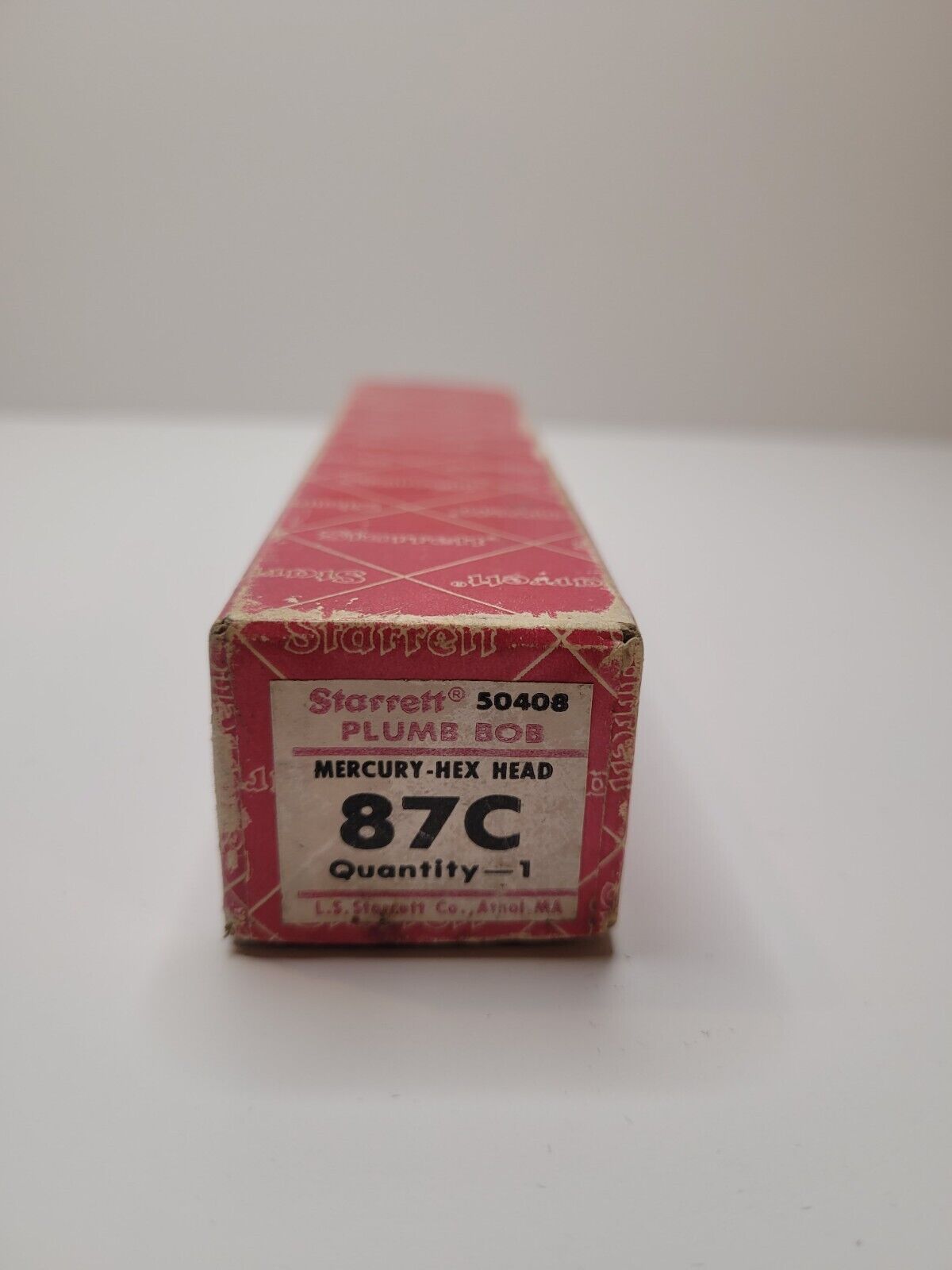 Vintage L.S. Starrett Co Athol, Mass. No. 87C Plumb Bob With Box Made In USA