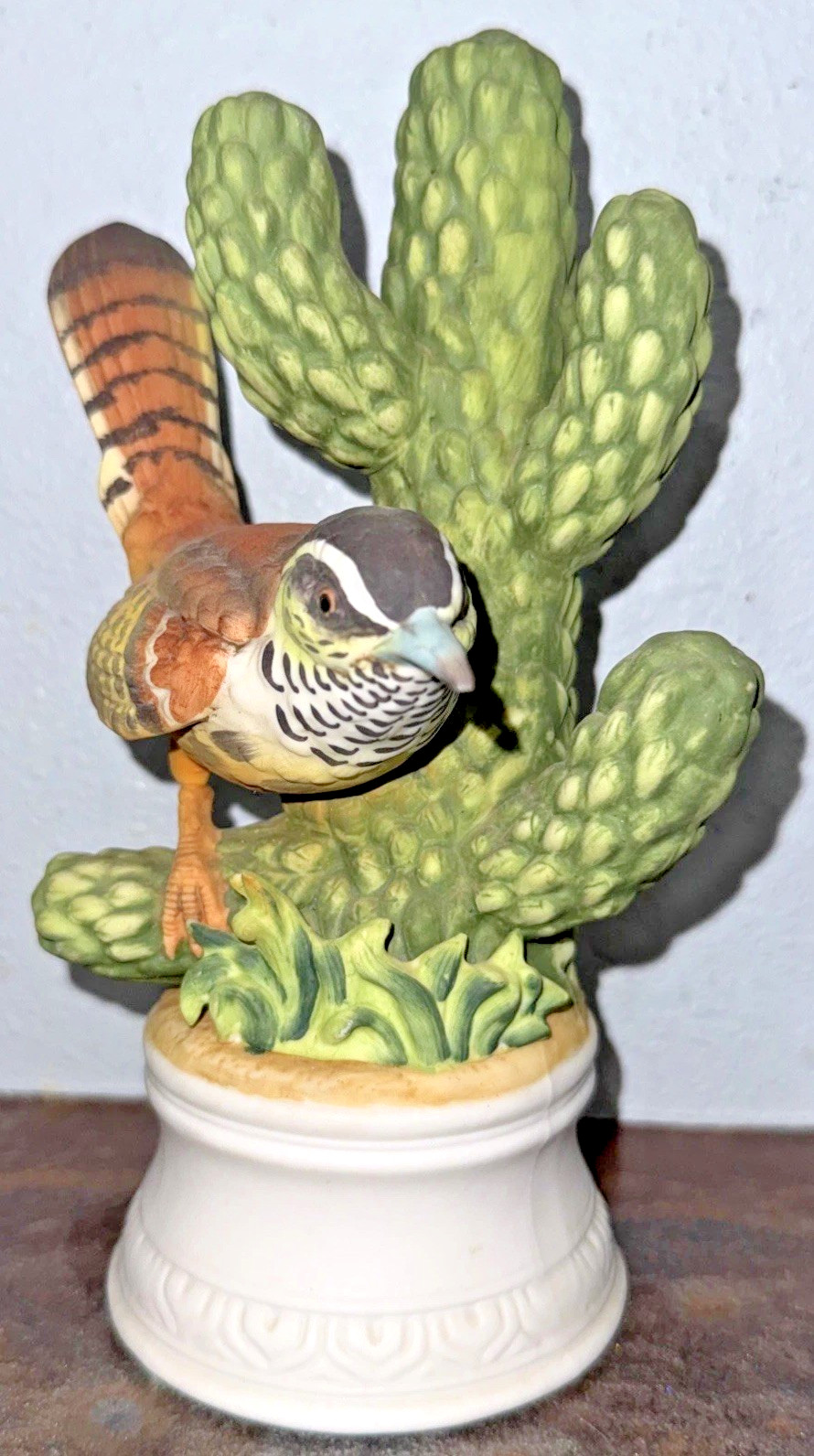 Vintage Angeline Original Porcelain Cactus Wren Figurine 8\