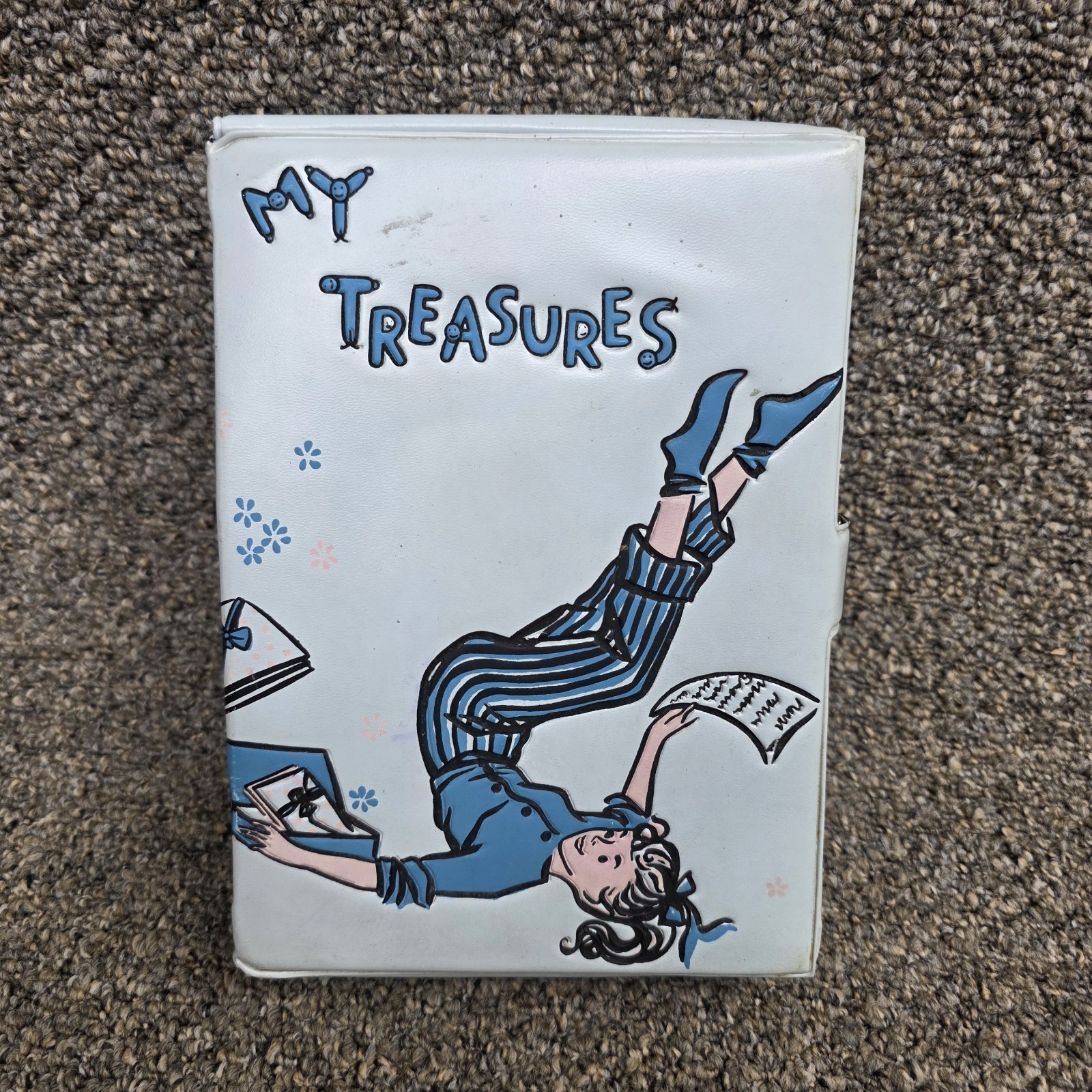 Vintage My Treasures Ponytail Keepsake PINK/BLUE Box 1950s 1960s READ