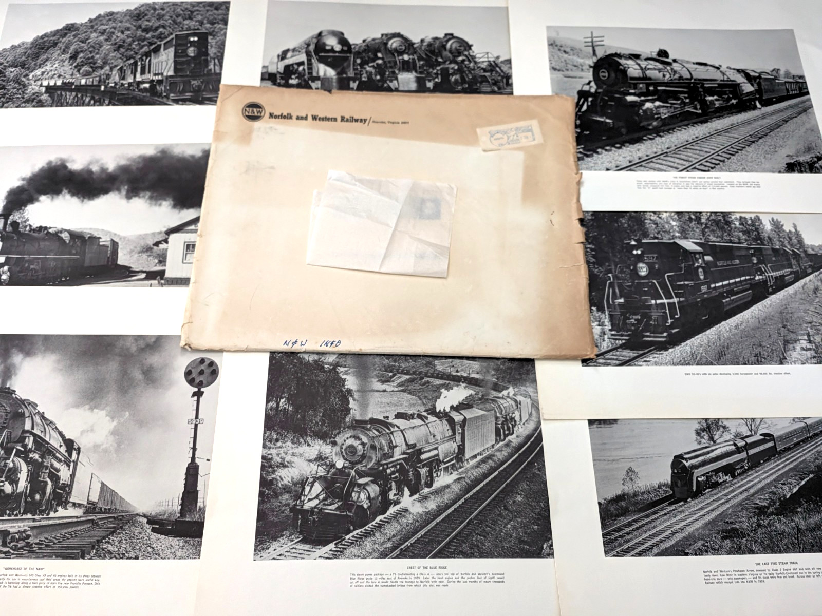 Vintage Norfolk & Western Railway 8 Large Photo Prints 12x16 N&W Steam Diesel Vintage Norfolk & Western Railway 8 Large Photo Prints 12x16 N&W Steam Diesel