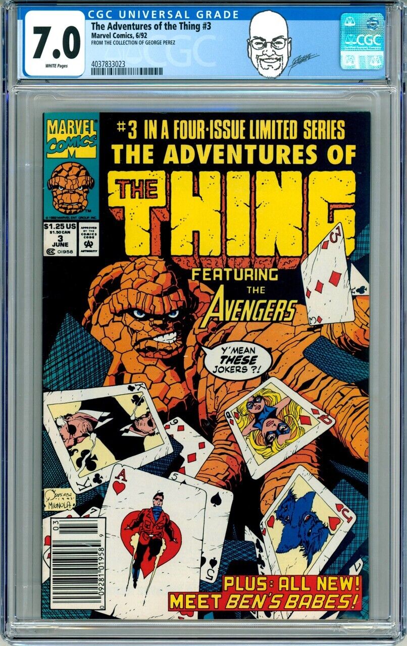 George Perez Pedigree Collection Copy CGC 7.0 Adventures of the Thing #3 / 1992