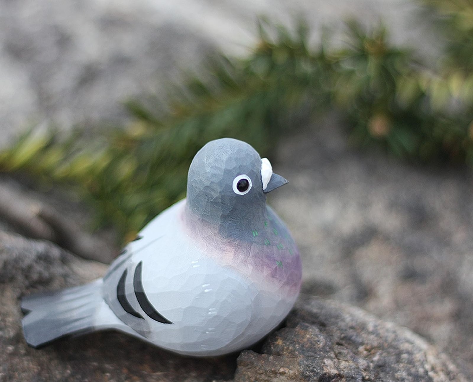 Cute Hand Carved Small Wooden Pigeon Figurines Wood Pigeon Statues for Home D...