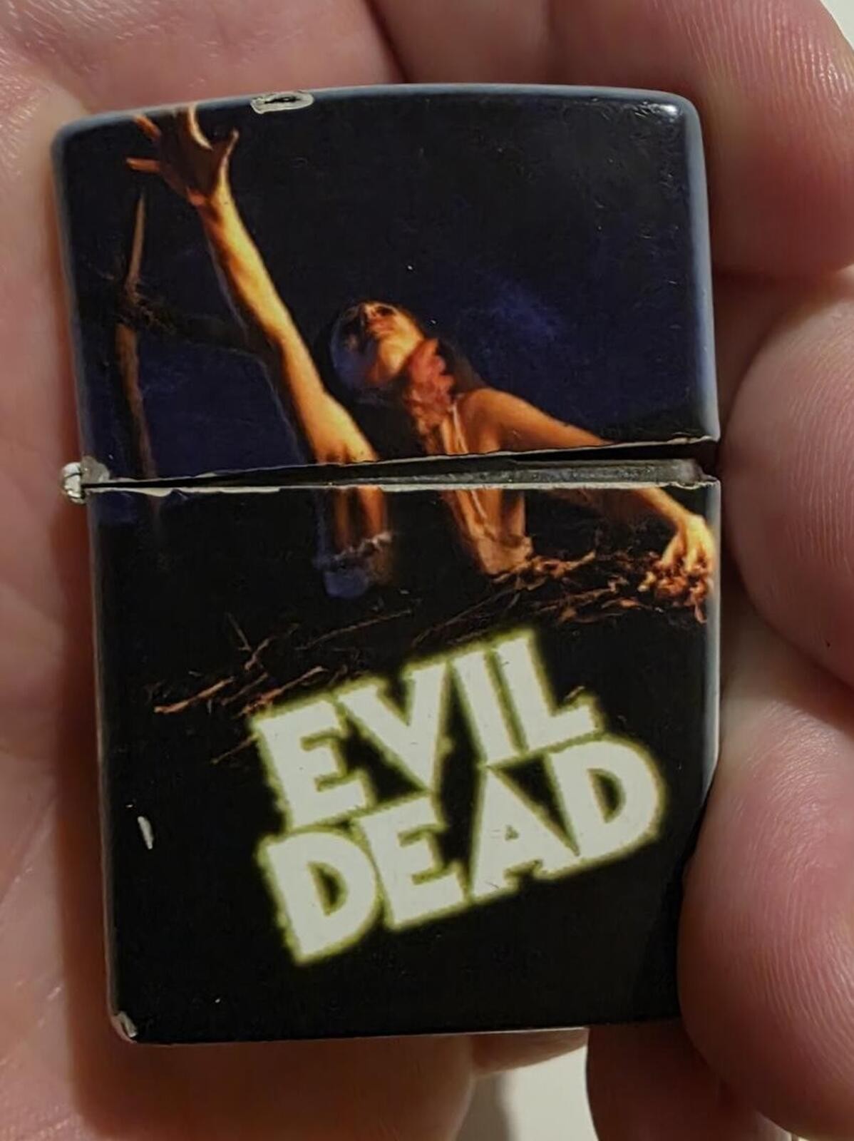 Rare Vtg Evil Dead Graphic Metal Flip-Top Lighter