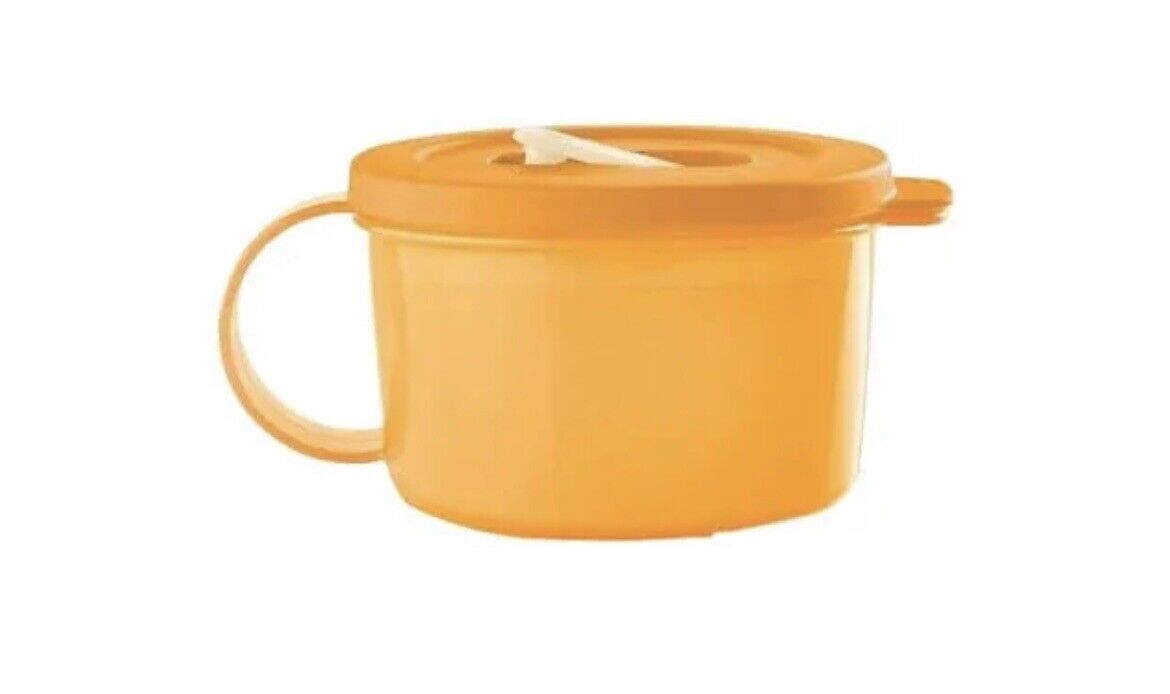 Tupperware Soup Mug CrystalWave 2 Cup Microwave Safe - ORANGE NEW