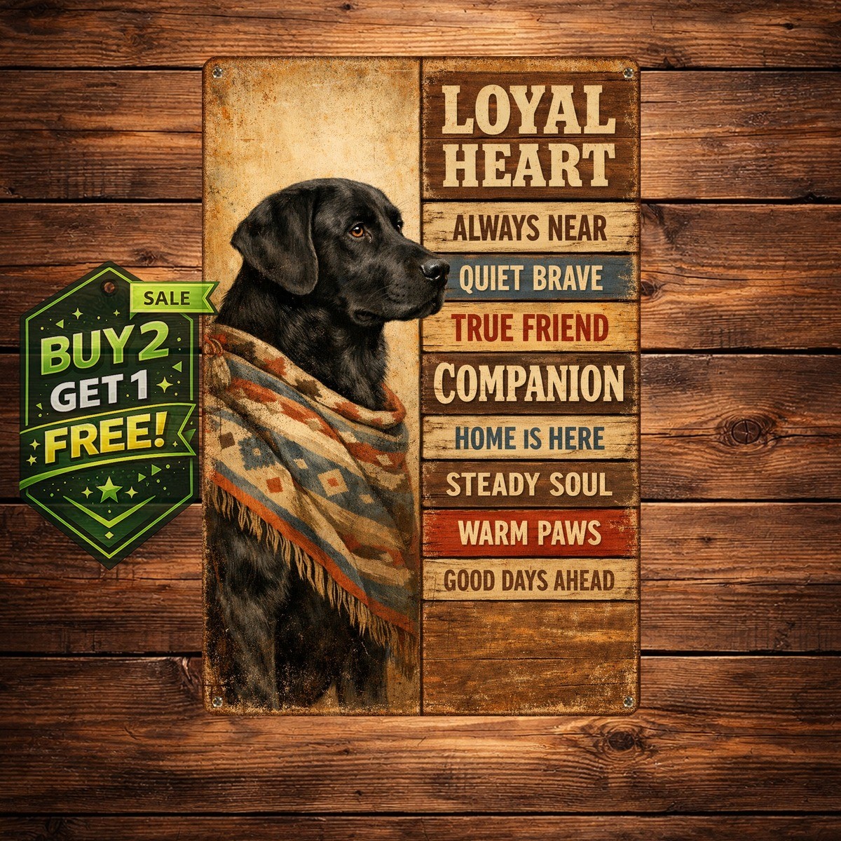 Black Labrador I Am Your Friend Your Dog Metal Tin Sign Wall Decor 8x12