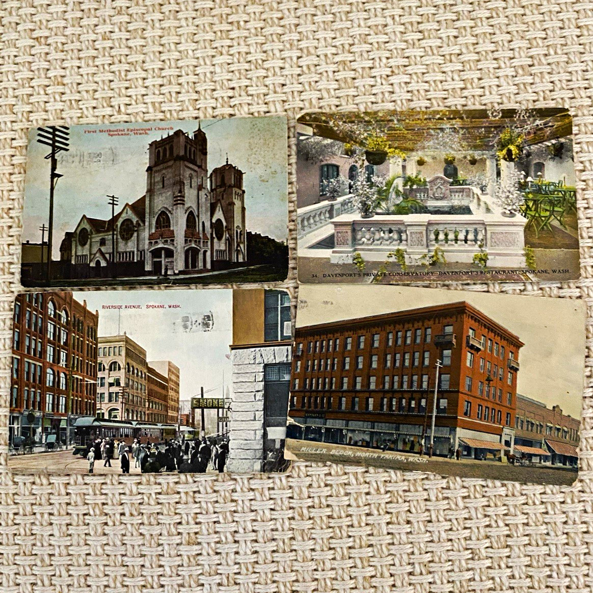 Vintage Spokane, Washington Postcard Lot (4) Divided Back 1907-1915 Posted