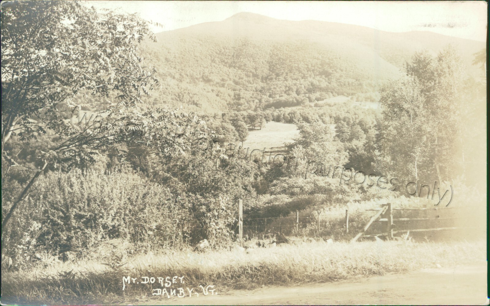 Danby, VT: Mount Dorset 1932 RPPC - Vintage Vermont Real Photo Postcard