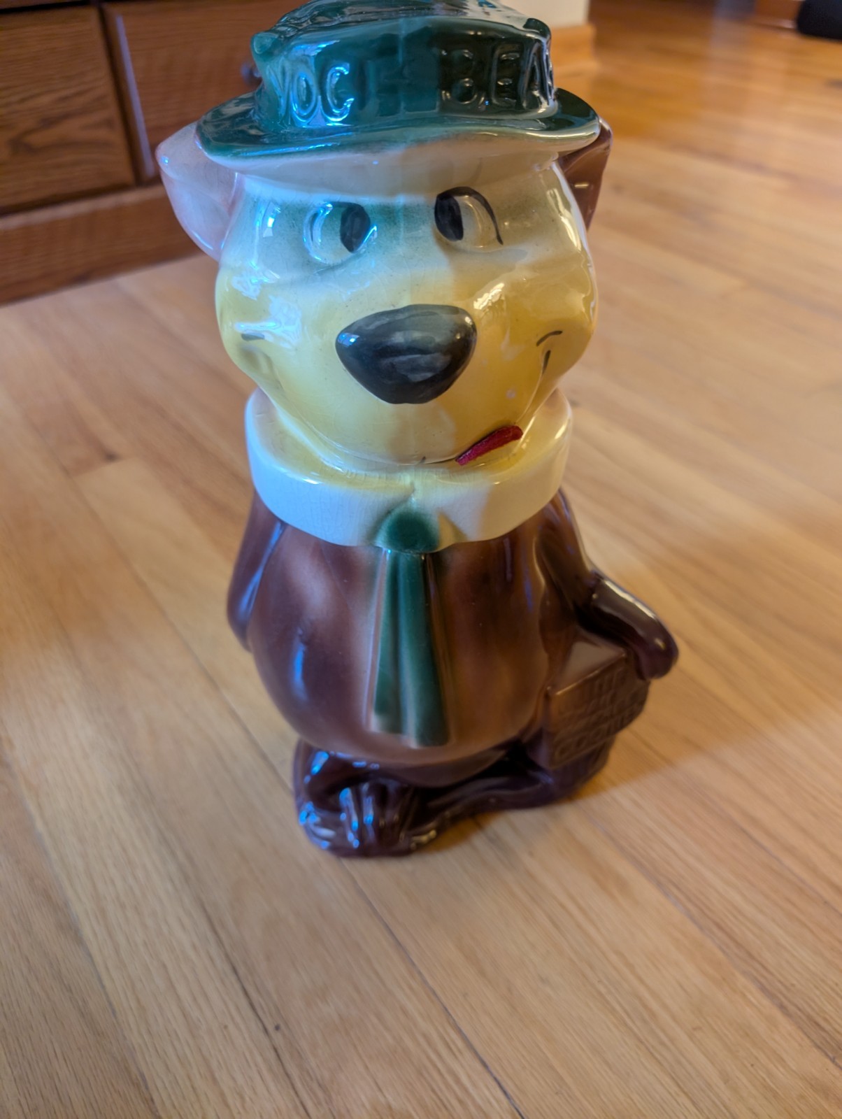 Vintage 1961 American Bisque Yogi Bear Cookie Jar Hanna Barbera Felt Tongue Rare