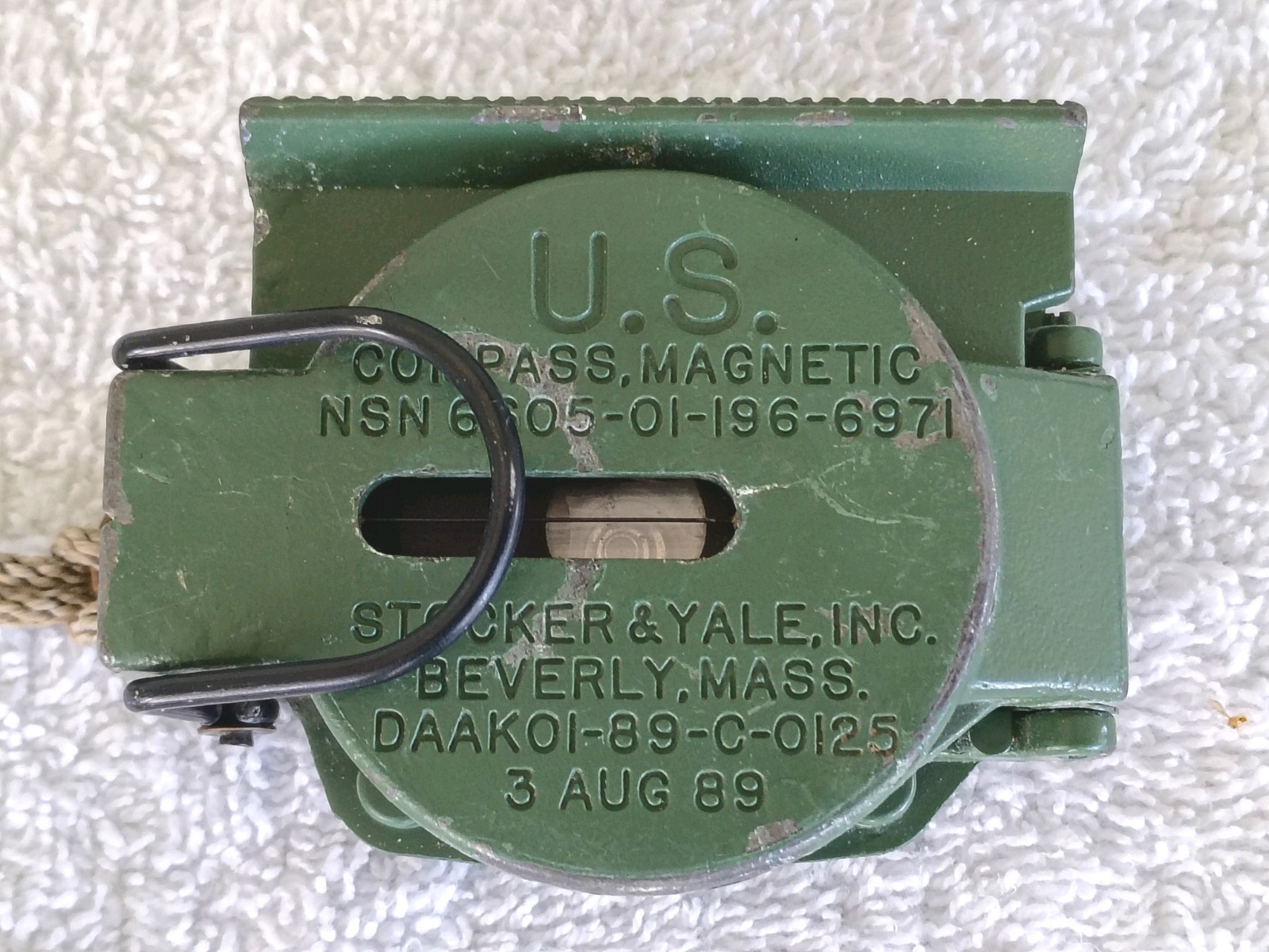 Vintage-1989 U.S. Military Magnetic Compass Stocker & Yale NSN 6605-01-196-6971