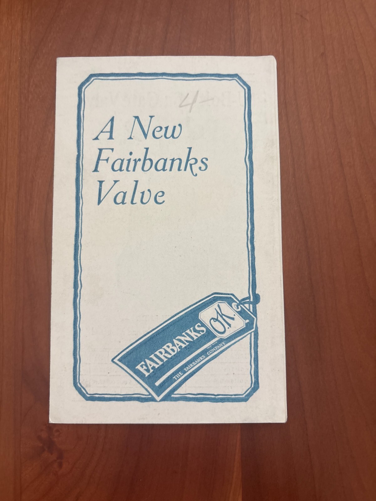 FREE SHIP 1915 A New Fairbanks Valve The Fairbanks Company Brochure