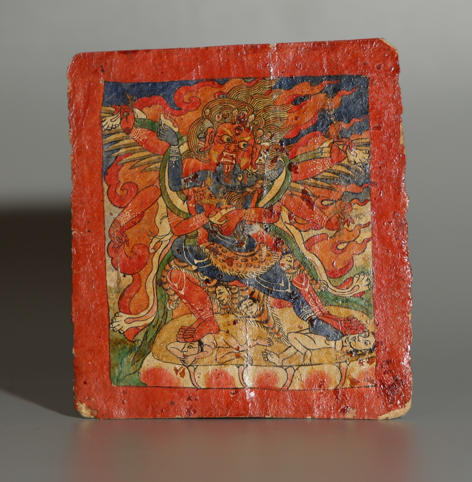 Real Rare Nice Tibet 18th Century Old Antique Buddhist Tsaklis Thangka Vajrakila