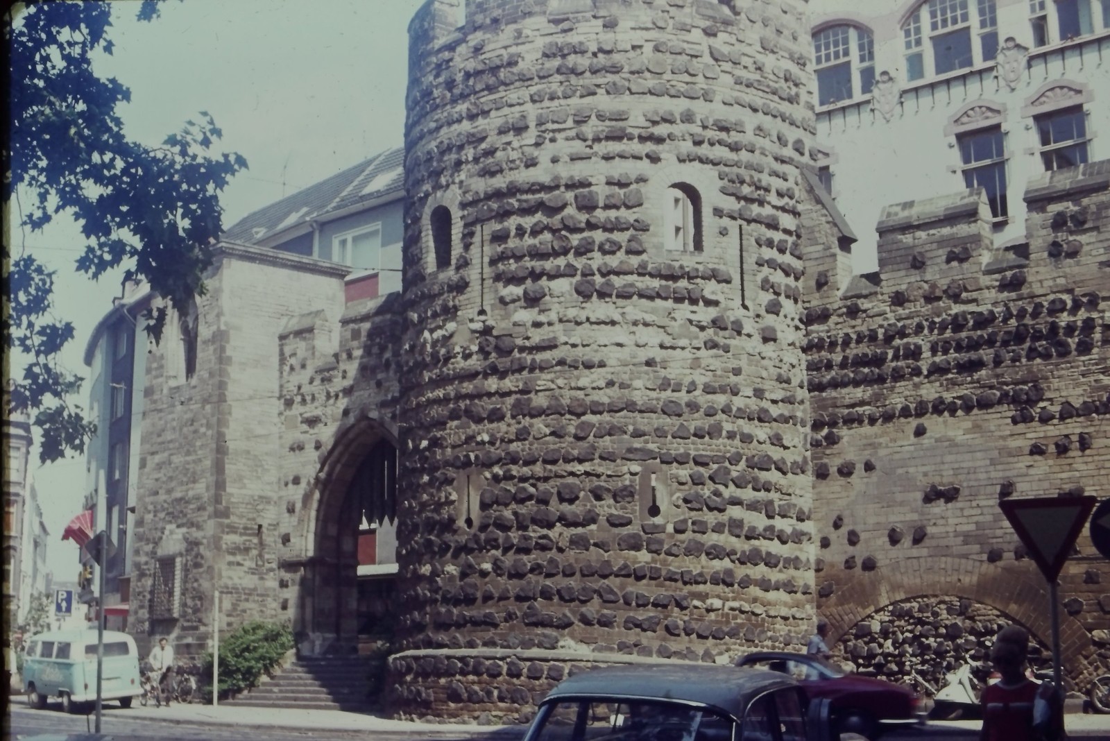 c1960\'s Agfachrome 35mm Slide, Medieval Stone Tower City Wall Germany European