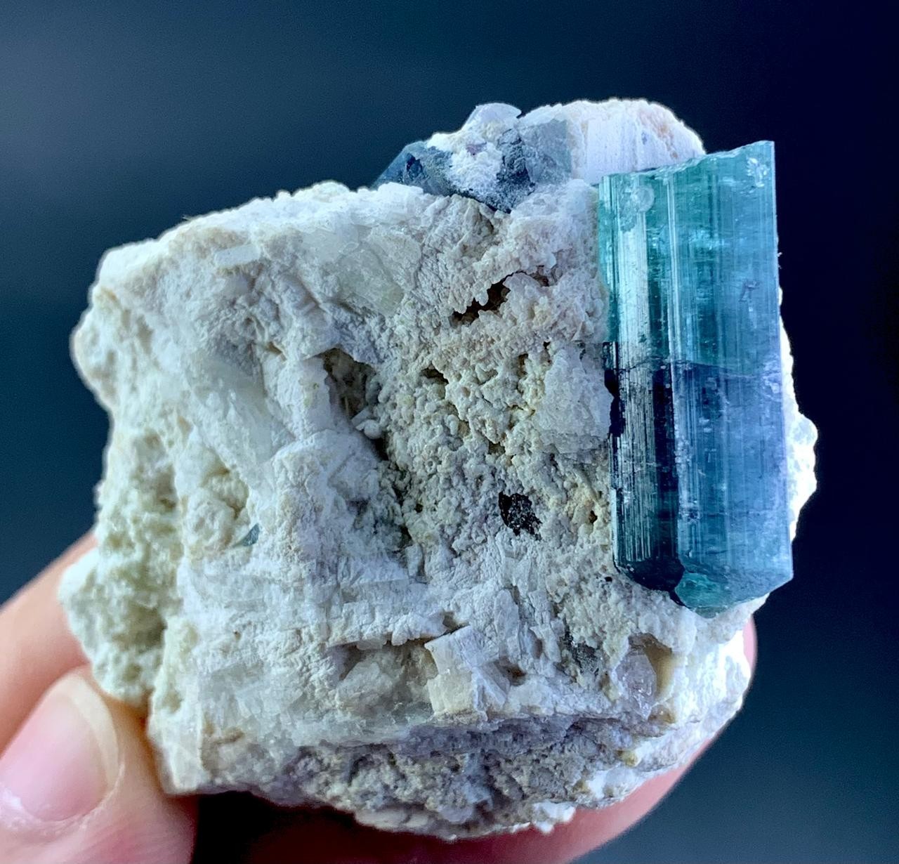 210 Carat Blueish Green Tourmaline Crystal Specimen From Afghanistan