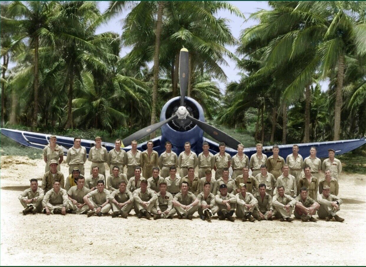 WW II - Usa  Photo -- -Gregory Boyington\'s ( Pappy ) Black Sheep Squadron..