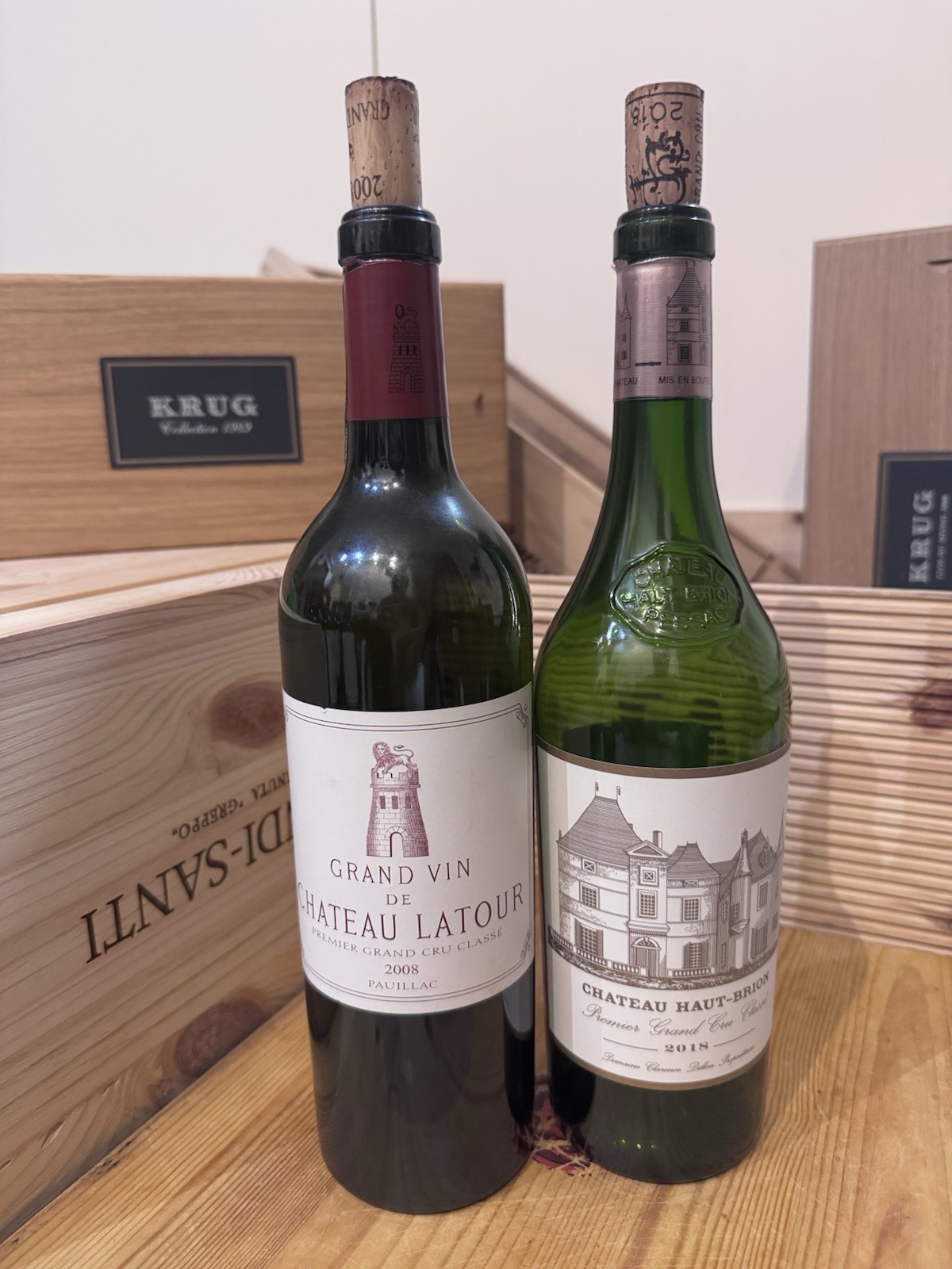 Château Latour 2008 + Château Haut-Brion 2018 Empty Collectible Bottles