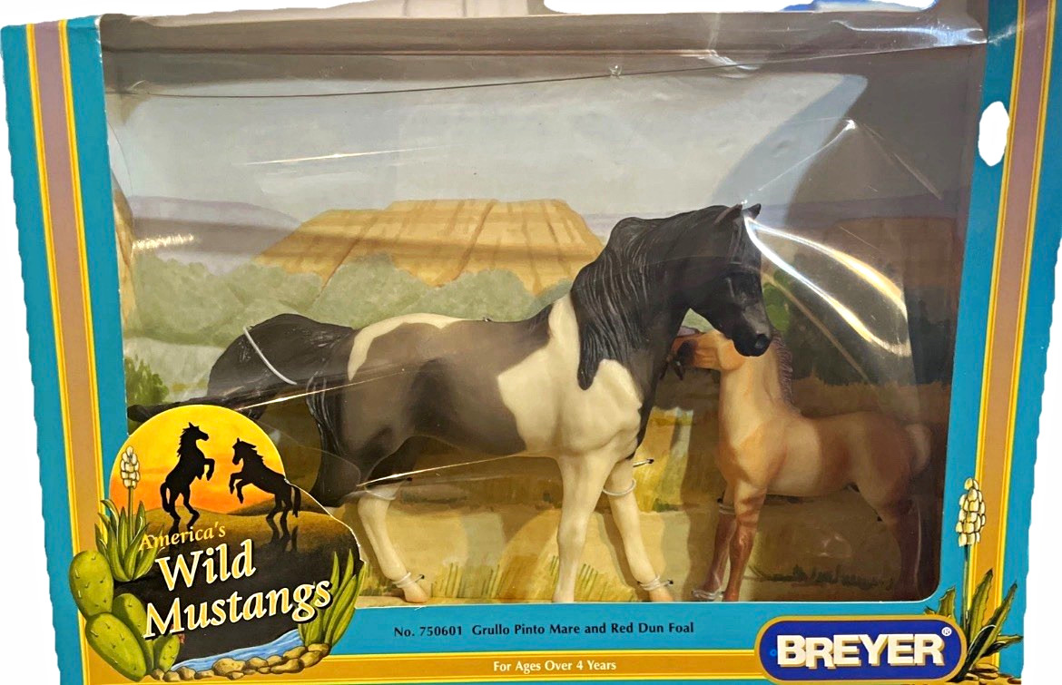 Breyer America's Wild Mustangs No. 750601 Grullo Pinto Mare & Red Dun Foal Breyer America's Wild Mustangs No. 750601 Grullo Pinto Mare & Red Dun Foal