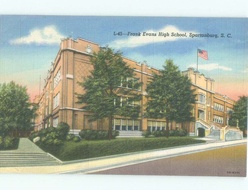 Linen HIGH SCHOOL SCENE Spartanburg South Carolina SC E2190 Linen HIGH SCHOOL SCENE Spartanburg South Carolina SC E2190