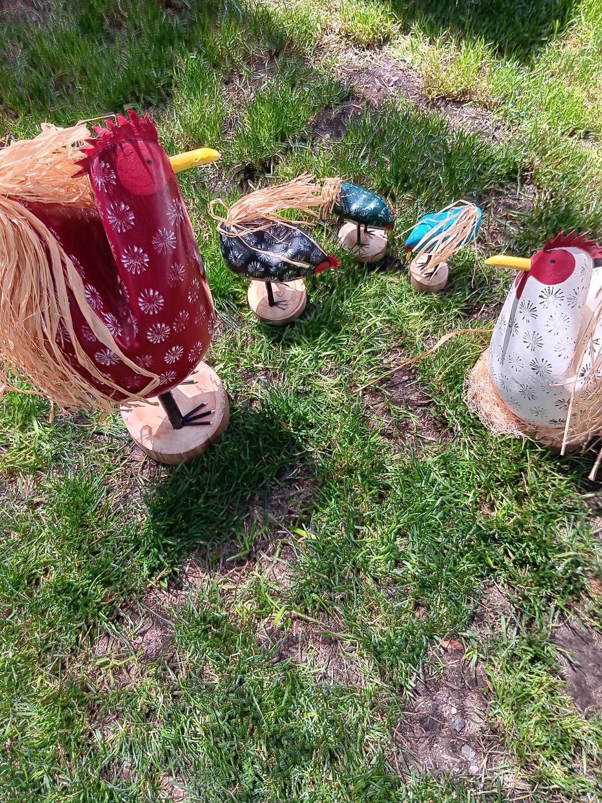 Vintage Signed Edith John Navajo Folk Art Carved Wooden Chickens Vintage Signed Edith John Navajo Folk Art Carved Wooden Chickens