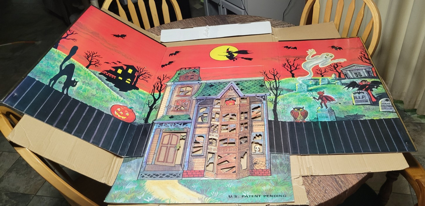 Vtg Telco MOTION-ettes of Halloween Illuminated Dimensional Background  Display