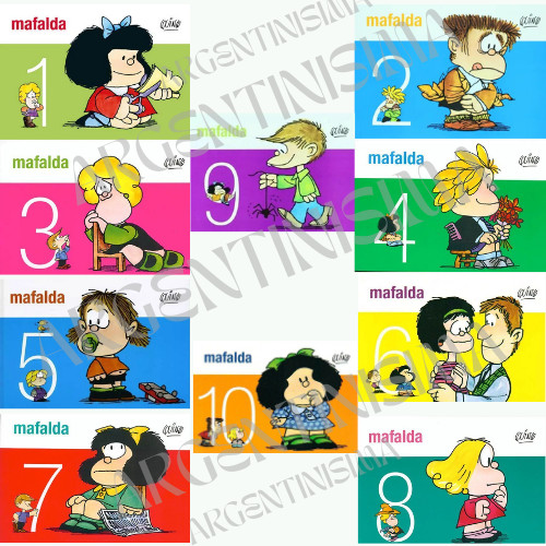 Mafalda. 10 Volúmenes. Historieta de Argentina. Tapa blanda. Quino. En Español