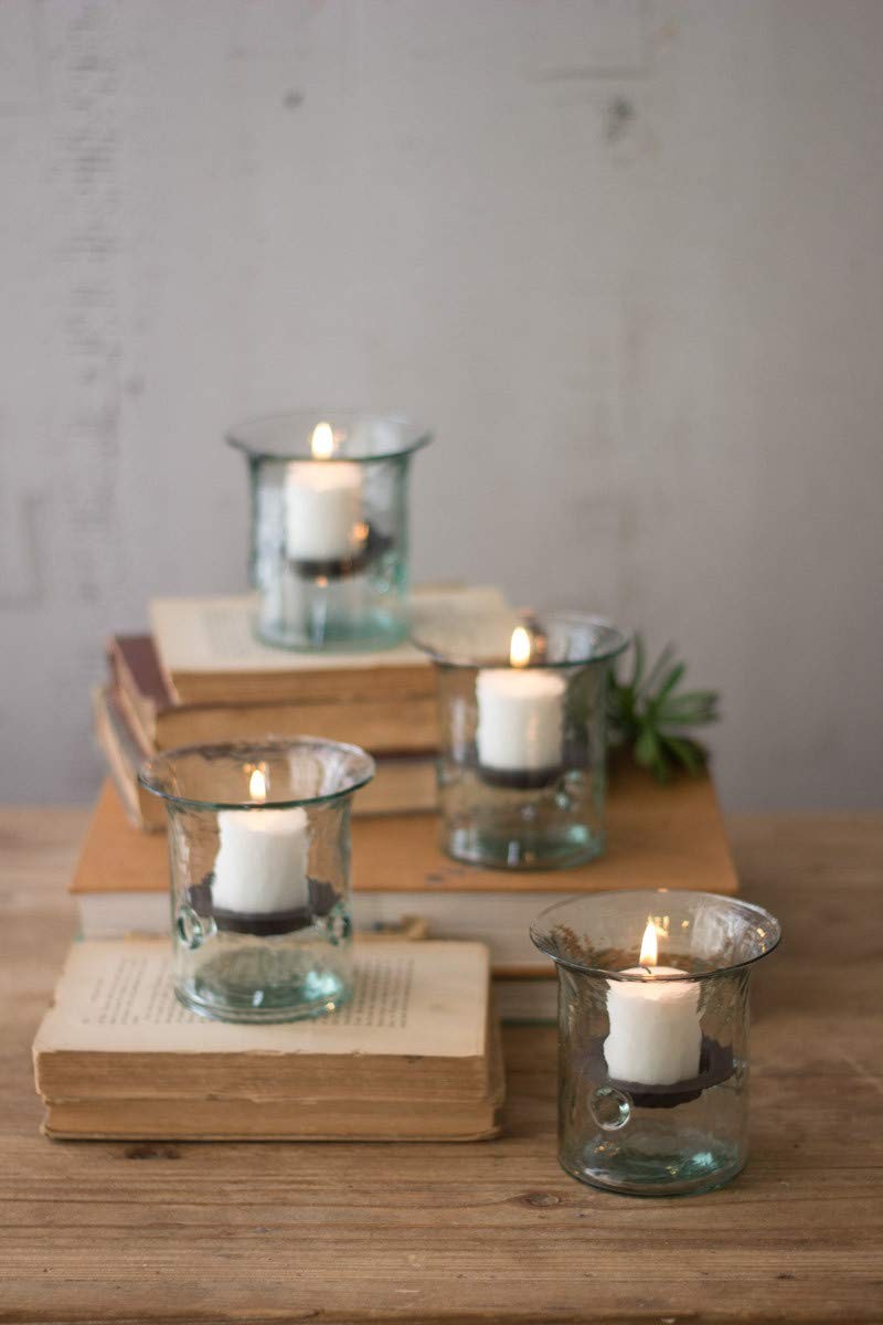 Kalalou CV500 Recycled Glass Mini Votive Hurricane, Clear Kalalou CV500 Recycled Glass Mini Votive Hurricane, Clear