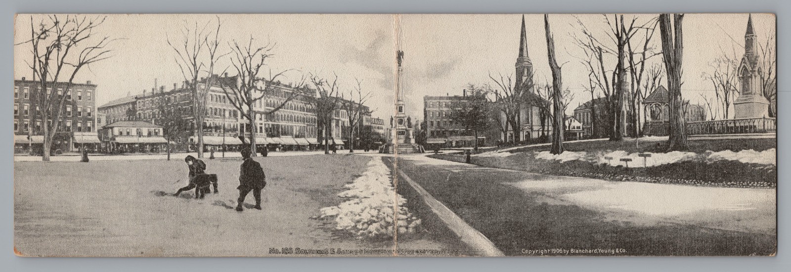 Vintage 1906 Worcester Mass Civil War Soldiers Monument Folding Mail Card Rare