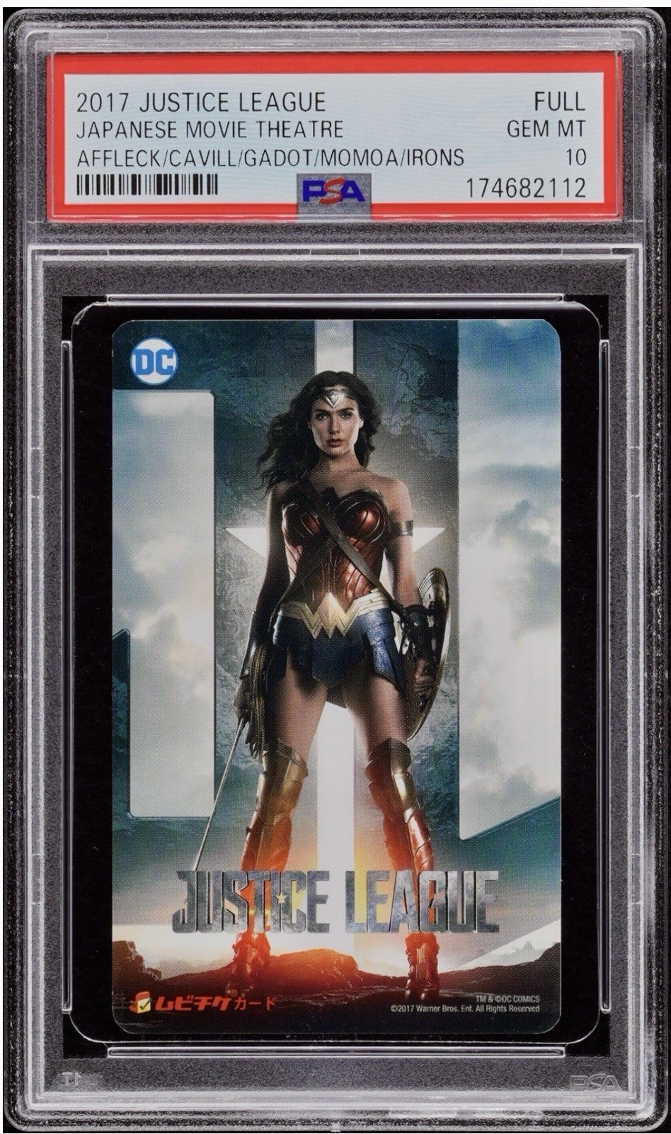 PSA 10 - 2017 JUSTICE LEAGUE japan MOVIE THEATRE TICKET d.c. comics WONDER WOMAN