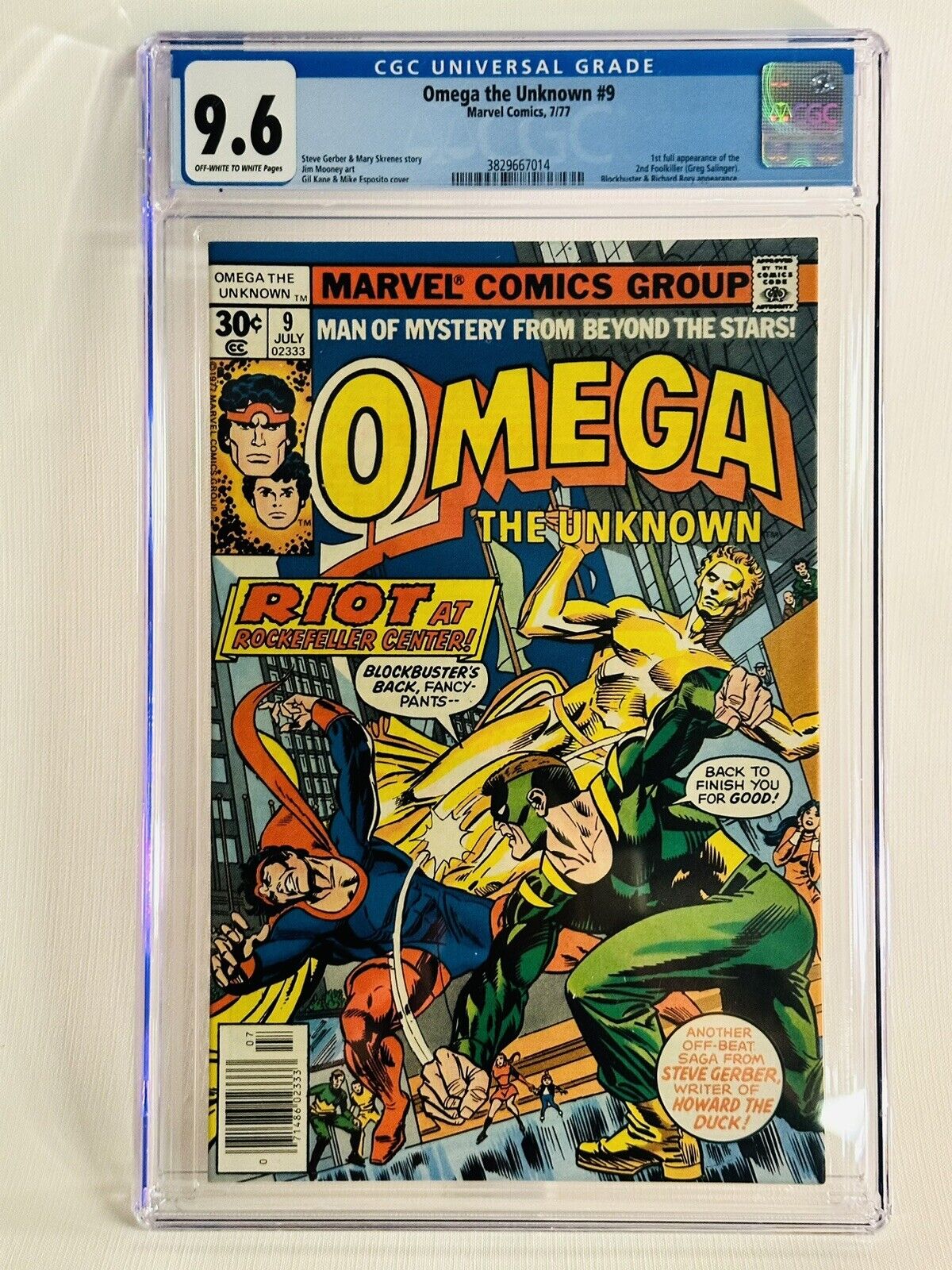 Omega The Unknown 9 CGC 9.6 1977 1st app Foolkiller Greg Salinger Marvel Bronze