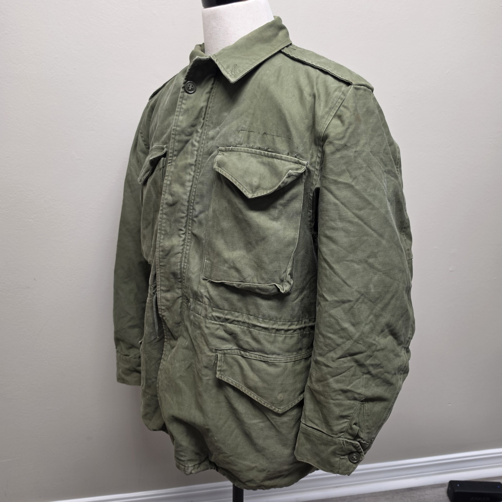 Vintage 60s US Army M-1951 M51 Field Jacket OG-107 w/ Pile Liner Medium Regular