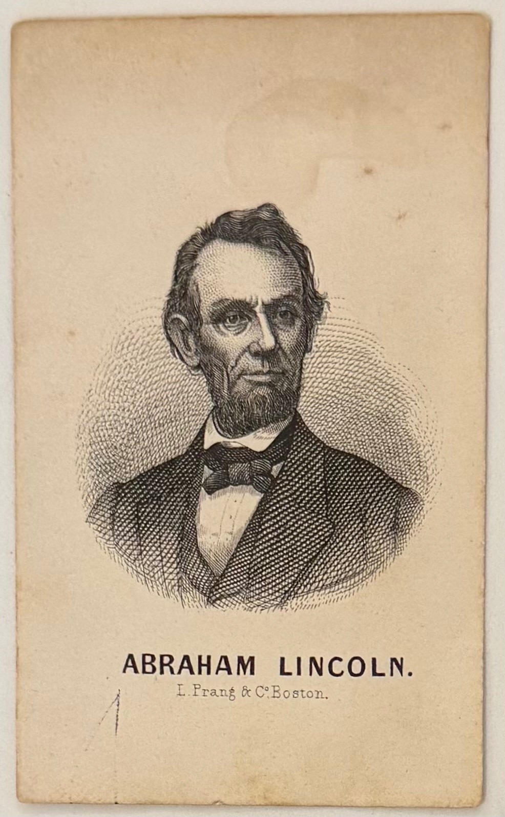 SCARE 1860s L PRANG ABRAHAM LINCOLN CIVIL WAR ERA CDV PORTRAIT CARD BOSTON